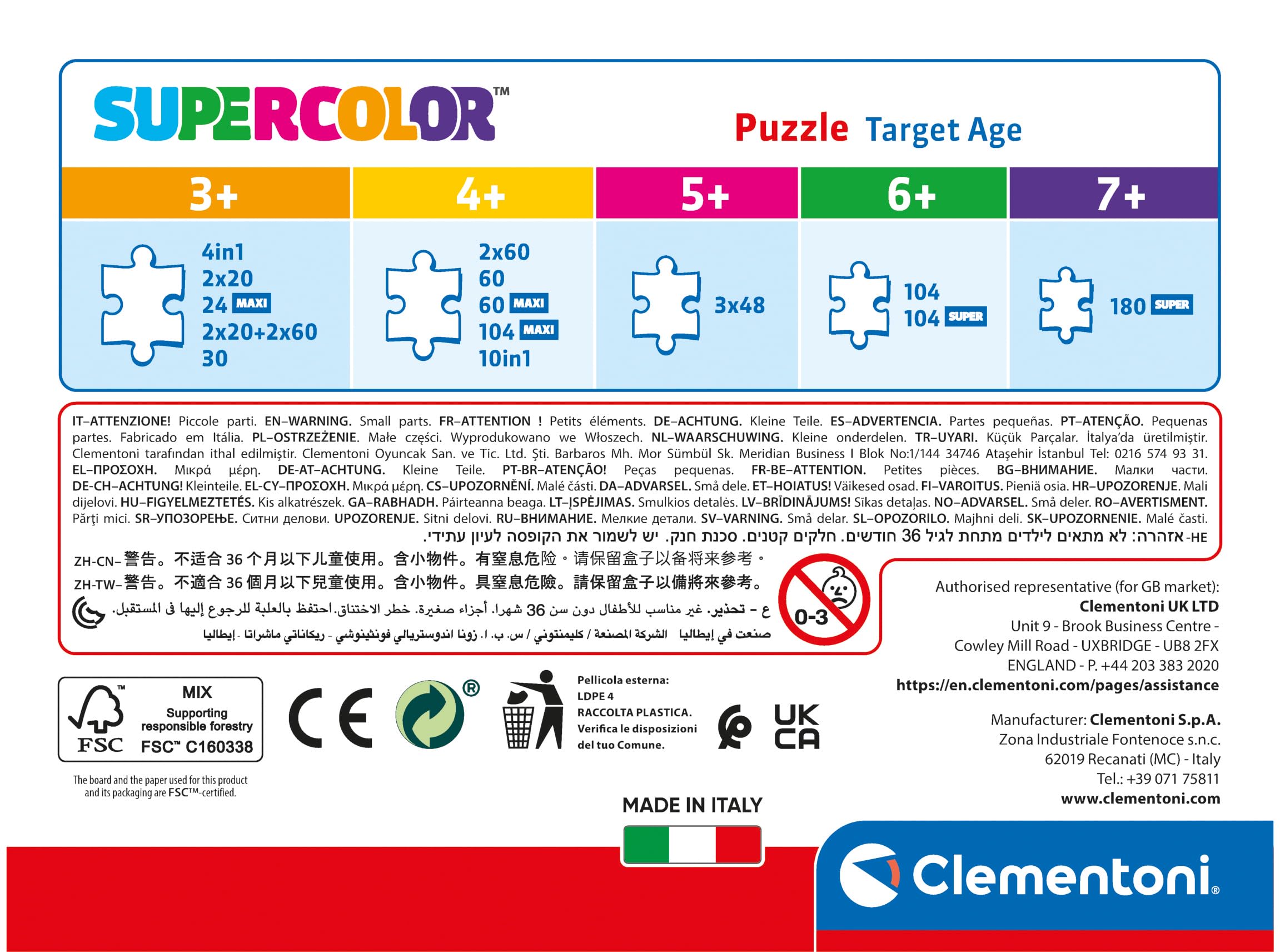 Clementoni Supercolor Disney Mickey Puzzle - 30 Pieces, Kids Puzzle for 3 Year Olds, Cartoon Puzzle Made in Italy - Perfect for Birthday Gifts, Preschool Learning & Family Game Night