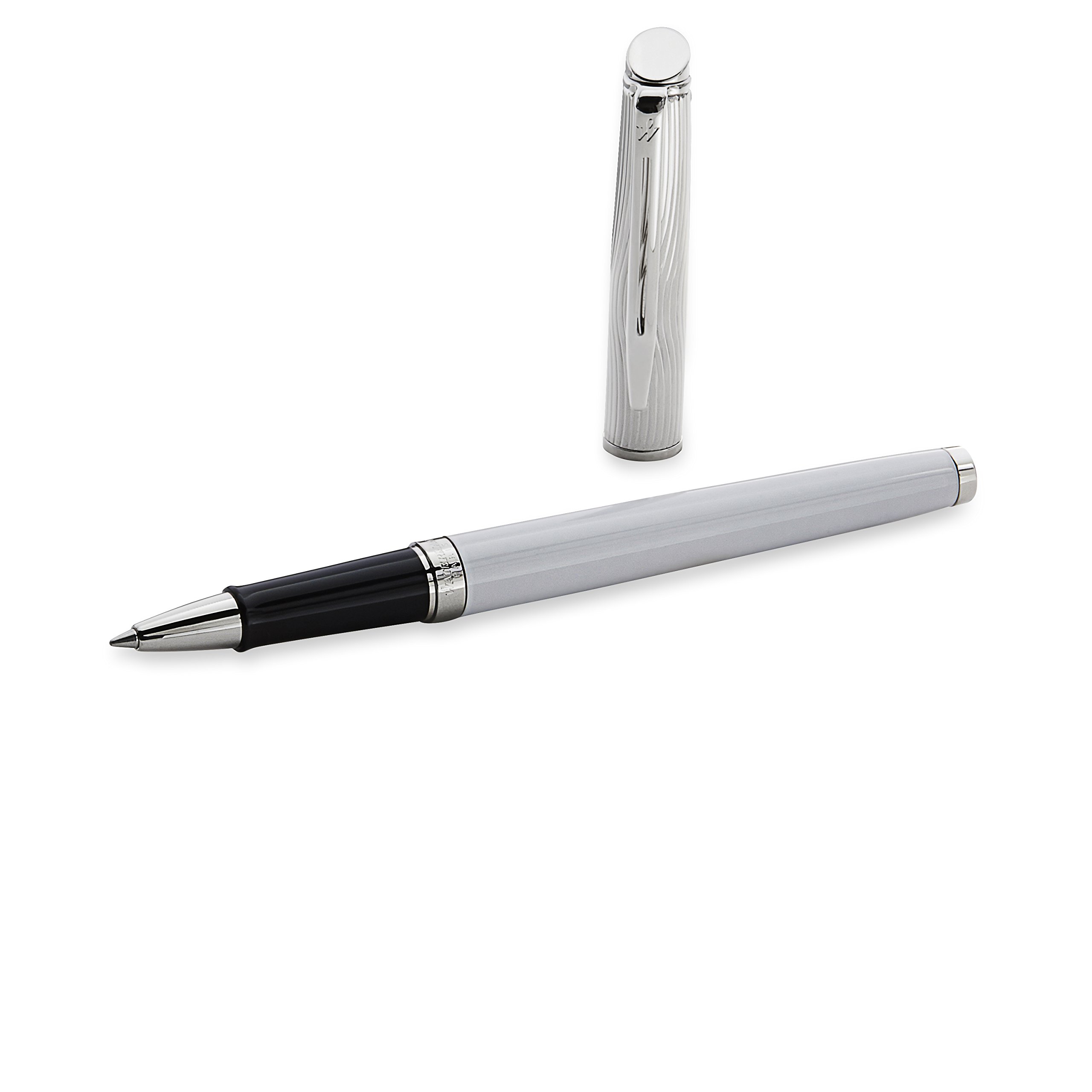Waterman Hemisphere Deluxe White Rollerball Pen - Fine Black Refill (S0921290) | Premium Writing Instrument for Business, Gifts & Signature Signing