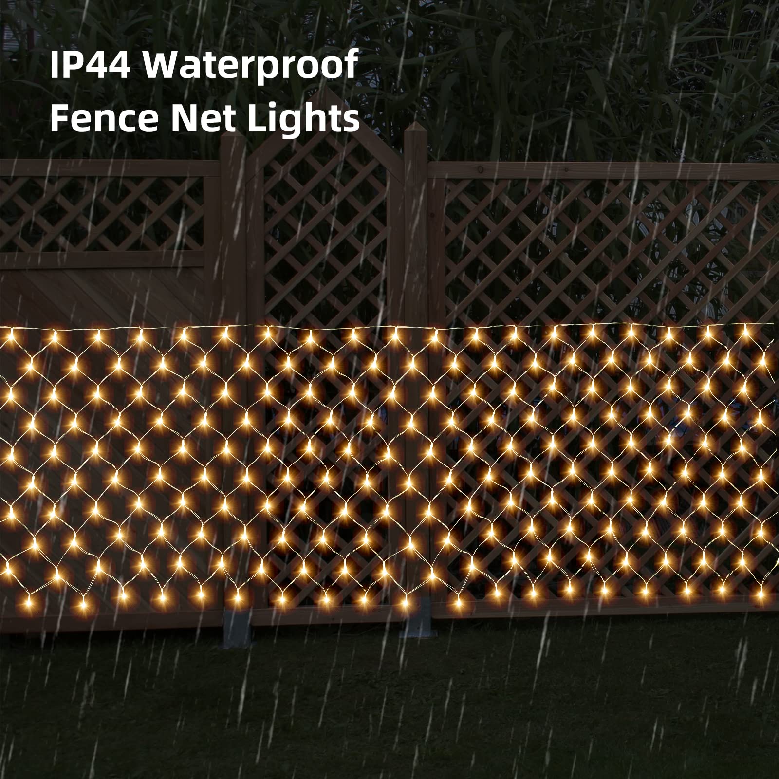 Anycosy 180 LED Solar Net Lights Outdoor - 7.9Ft x 3Ft Warm White Waterproof Fairy Mesh Lights with 8 Modes & Memory Function for Fence, Deck, Backyard, Patio, Garden, and Balcony Decor | Perfect for Holiday, Wedding, Party, and Landscape Lighting