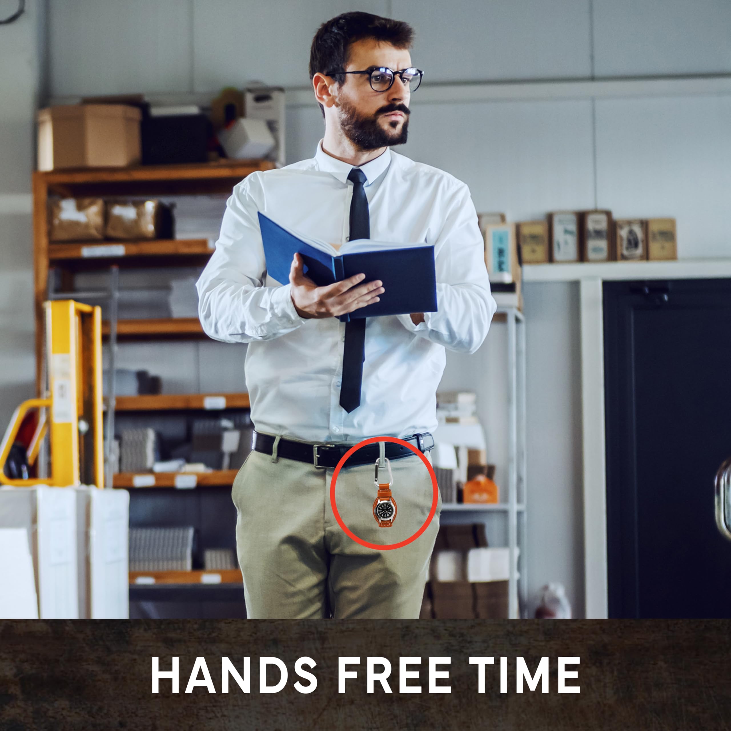Premium Dakota Leather Field Clip Pocket Watch - Lightweight Dress Watch with Leather Fob Strap - Stylish Outdoor Gifts for Men & Women - Perfect for Fishing, Golf, Hiking & Formal Occasions