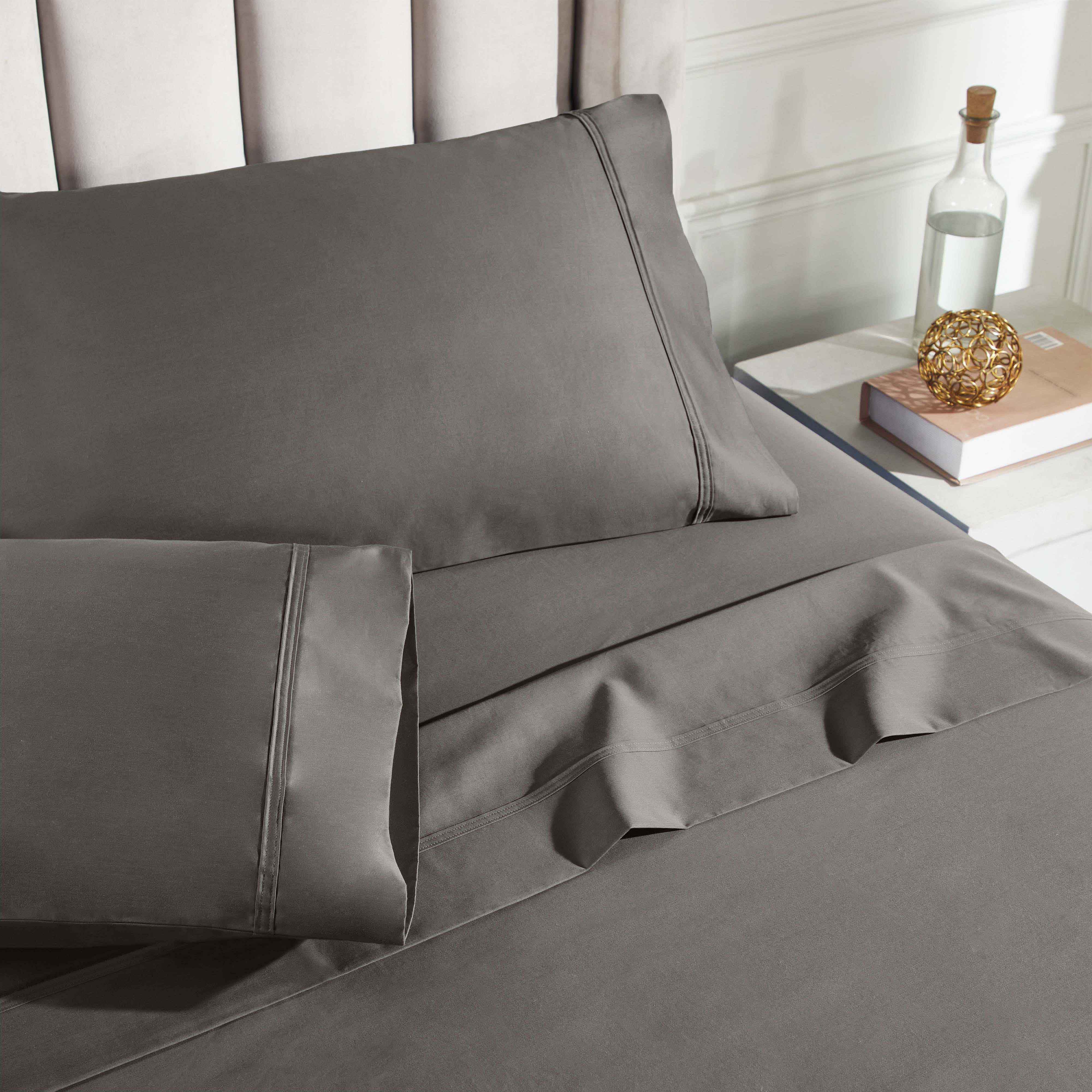 Premium 850 Thread Count 100% Cotton Solid Color Bed Sheet Set - Ultra Soft & Breathable for Comfortable Sleep - Perfect for Master Bedroom, Guest Room & Luxury Hotels
