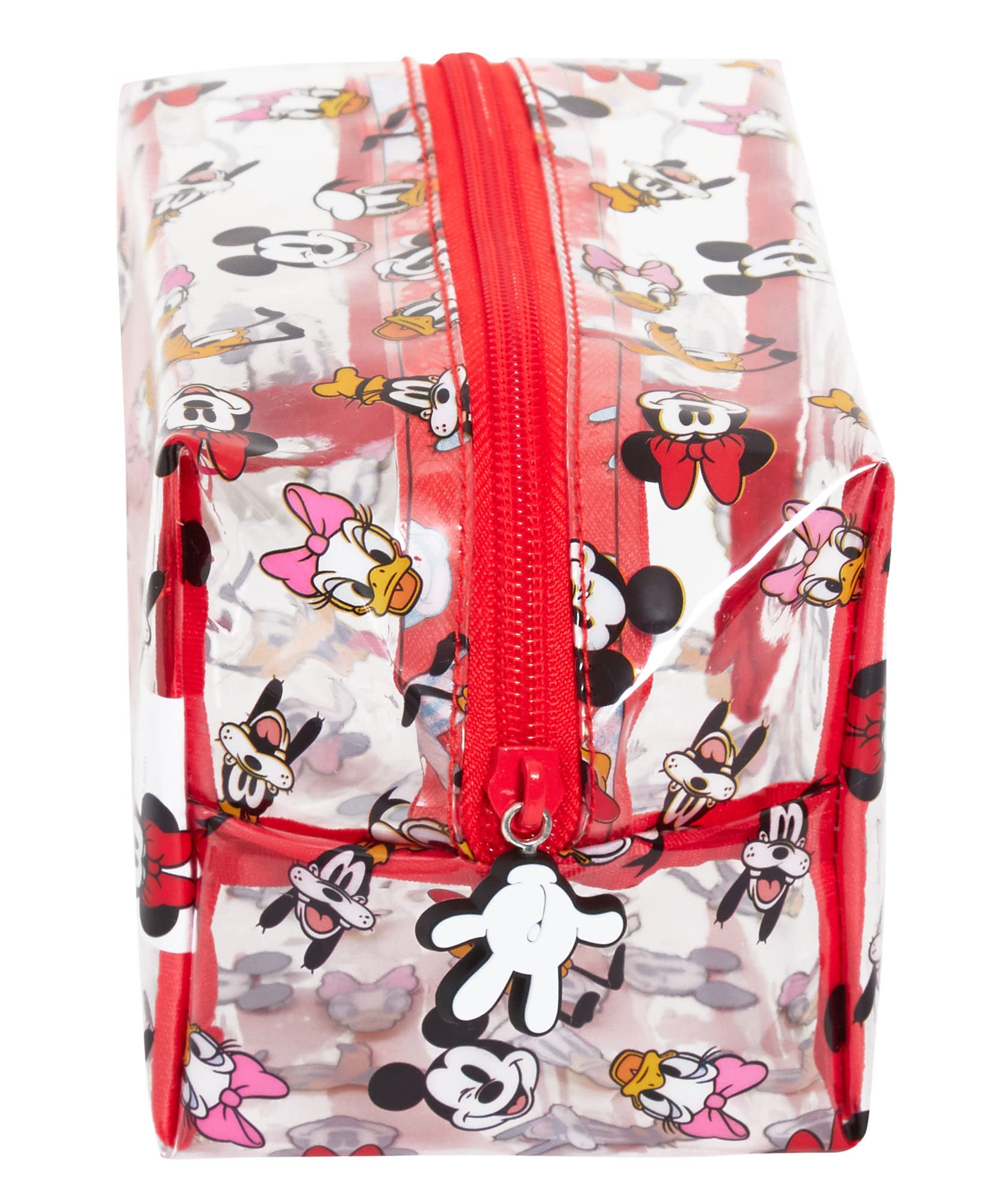 Disney Mickey Mouse & Minnie Mouse Transparent Makeup Bag - Cute Clear Cosmetic Pouch for Girls & Women - Perfect for School, Travel, and Organizing Pencils & Beauty Essentials