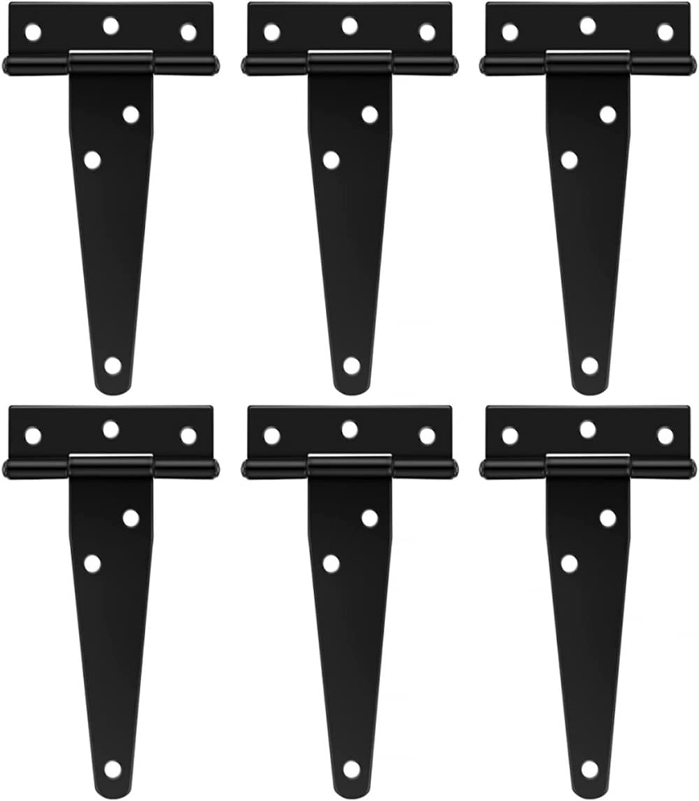 6-Pack 4-Inch T-Shaped Cabinet Door Hinges - Heavy Duty, Easy to Install Hardware for DIY Projects - Perfect for Kitchen Cabinets, Wardrobes & Furniture Repair