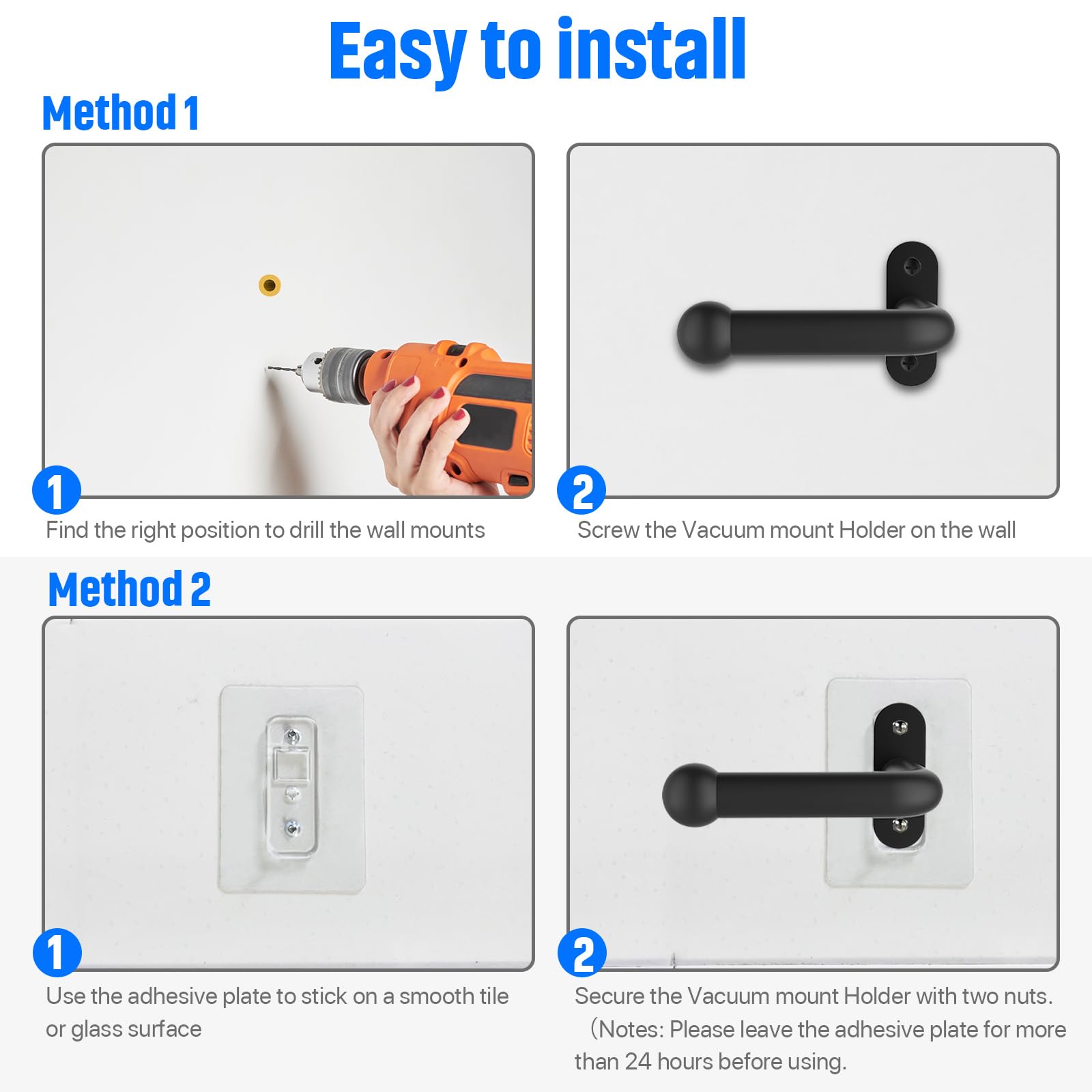 Durable Vacuum Wall Mount Holder for Shark & Dyson Vacuums - Compatible with Shark IX141, IZ163H, IZ361H, IZ462H, IZ483H, IZ562H, IZ682H, Ultracyclone CH901, CH951 & Dyson V10, V11, V12, V15 Outsize - Perfect for Garage, Closet, or Utility Room Organization