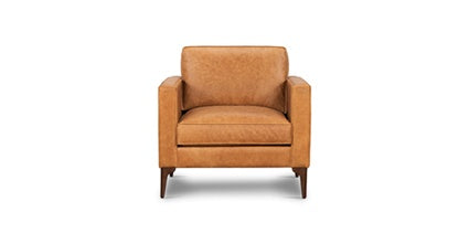 Premium Mateo Genuine Leather Lounge Chair - Modern Comfort for Living Room, Office & Reading Nook - Handcrafted Recliner with Ergonomic Support