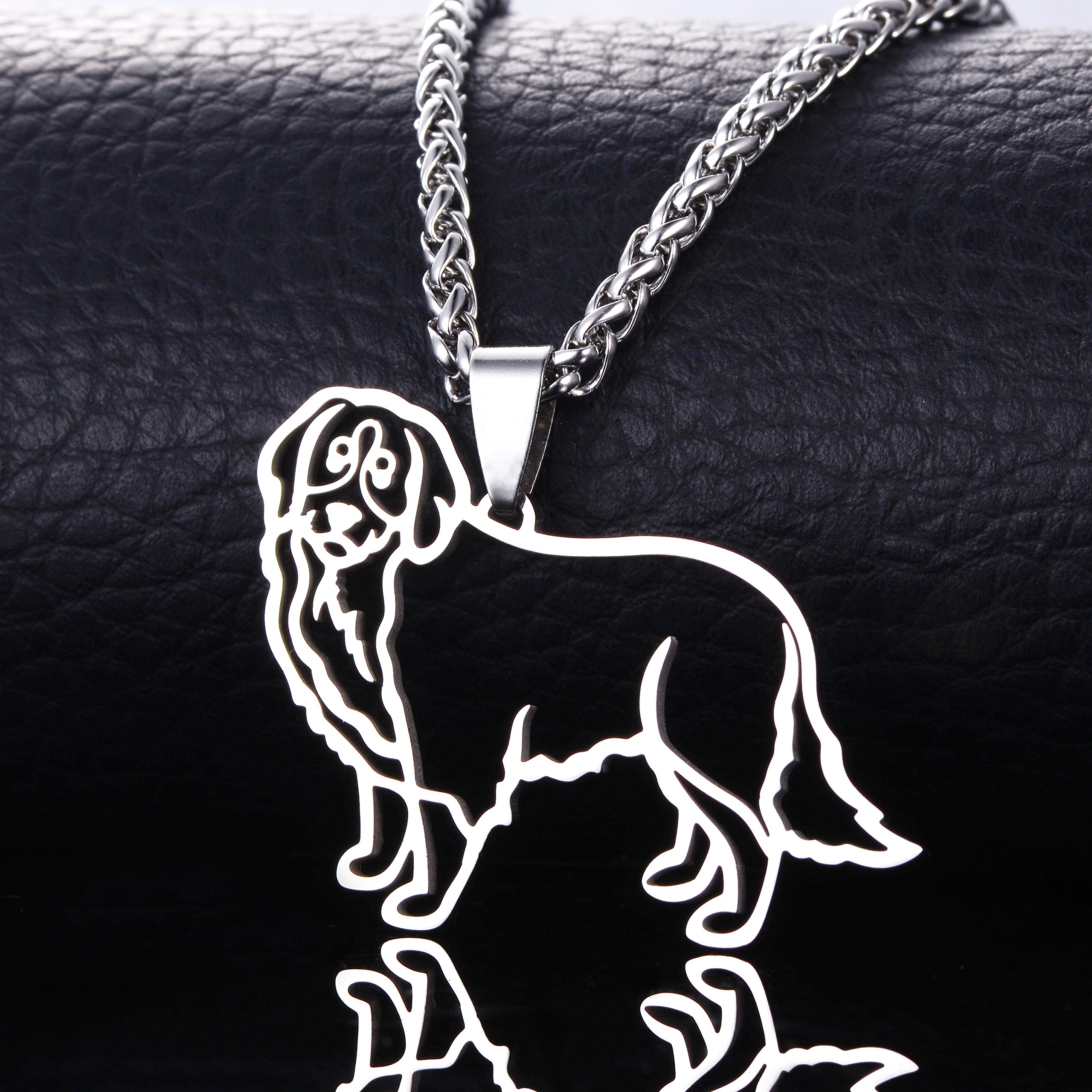 Stainless Steel Bernese Mountain Dog Outline Pet ID Tag - Engraved Collar Charm Pendant for Dogs - Perfect for Pet Identification, Gifts & Daily Walks