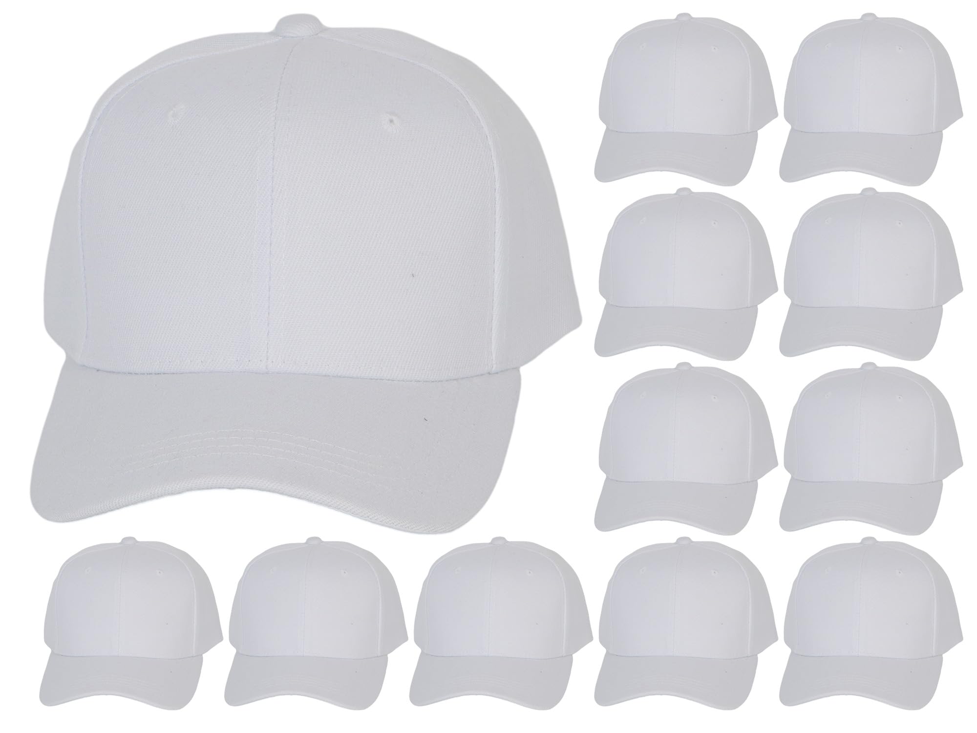 12-Pack Adjustable Baseball Caps for Men & Women - Breathable Cotton Summer Hats for Outdoor Sports, Running, Hiking, and Casual Wear