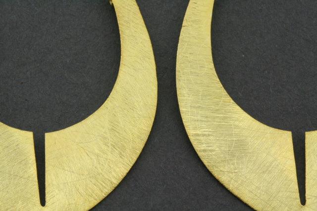 22K Gold Over Silver Floating Shield Earrings - Elegant Dangle Earrings for Women, Perfect for Parties, Weddings & Everyday Wear