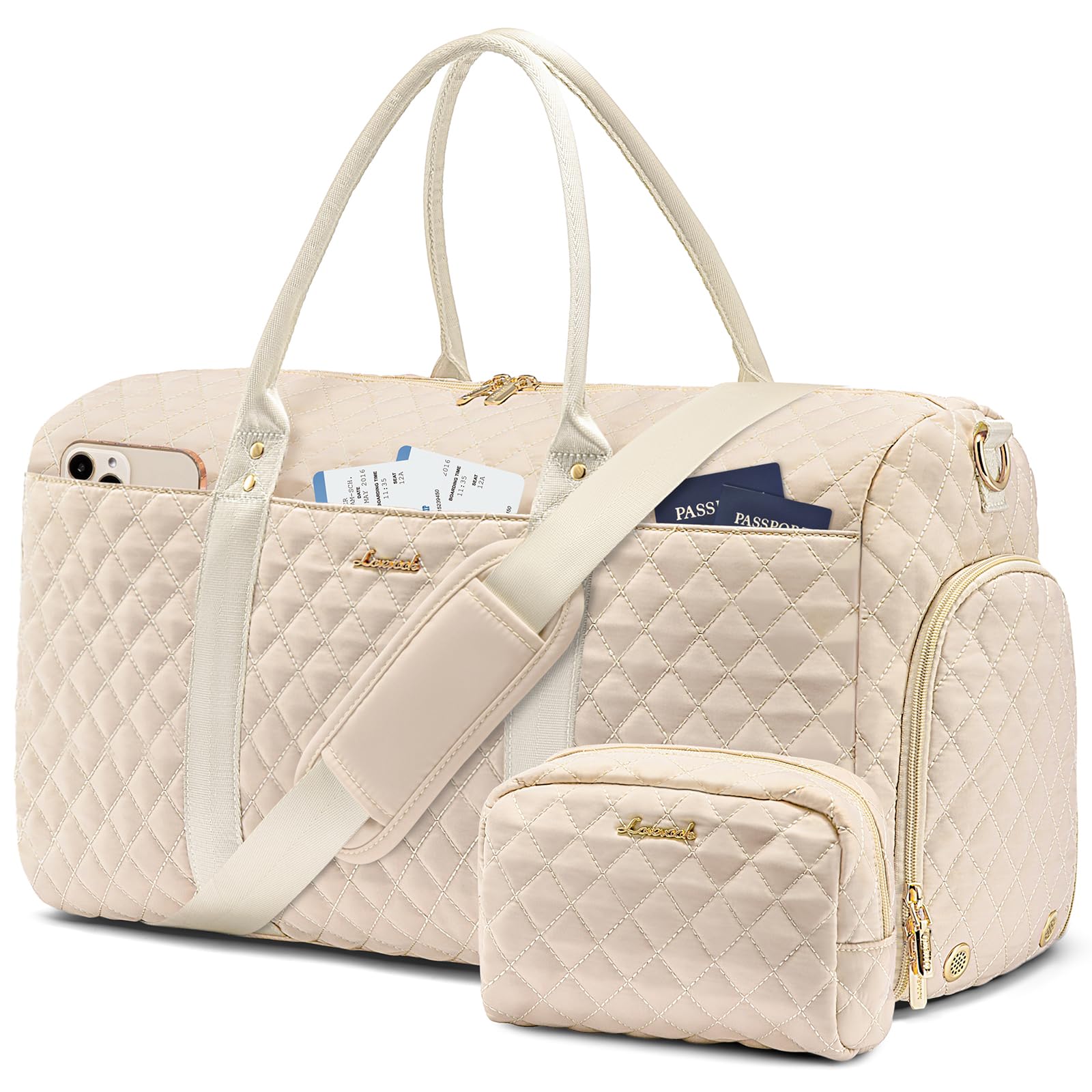 LOVEVOOK Travel Duffle Bag for Women - Carry On Overnight Weekender Bag with Shoe Compartment & Toiletry Wet Pocket - Perfect for Gym, Hospital Labor Delivery & Weekend Getaways