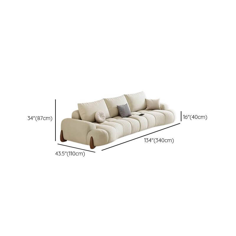 Trendy Water-Resistant Standard/Single Sofa for Living Room - White with Pillow Back, 7/2/1 Seater, Recessed Arm - Perfect for Modern Homes, Apartments & Lounge Areas