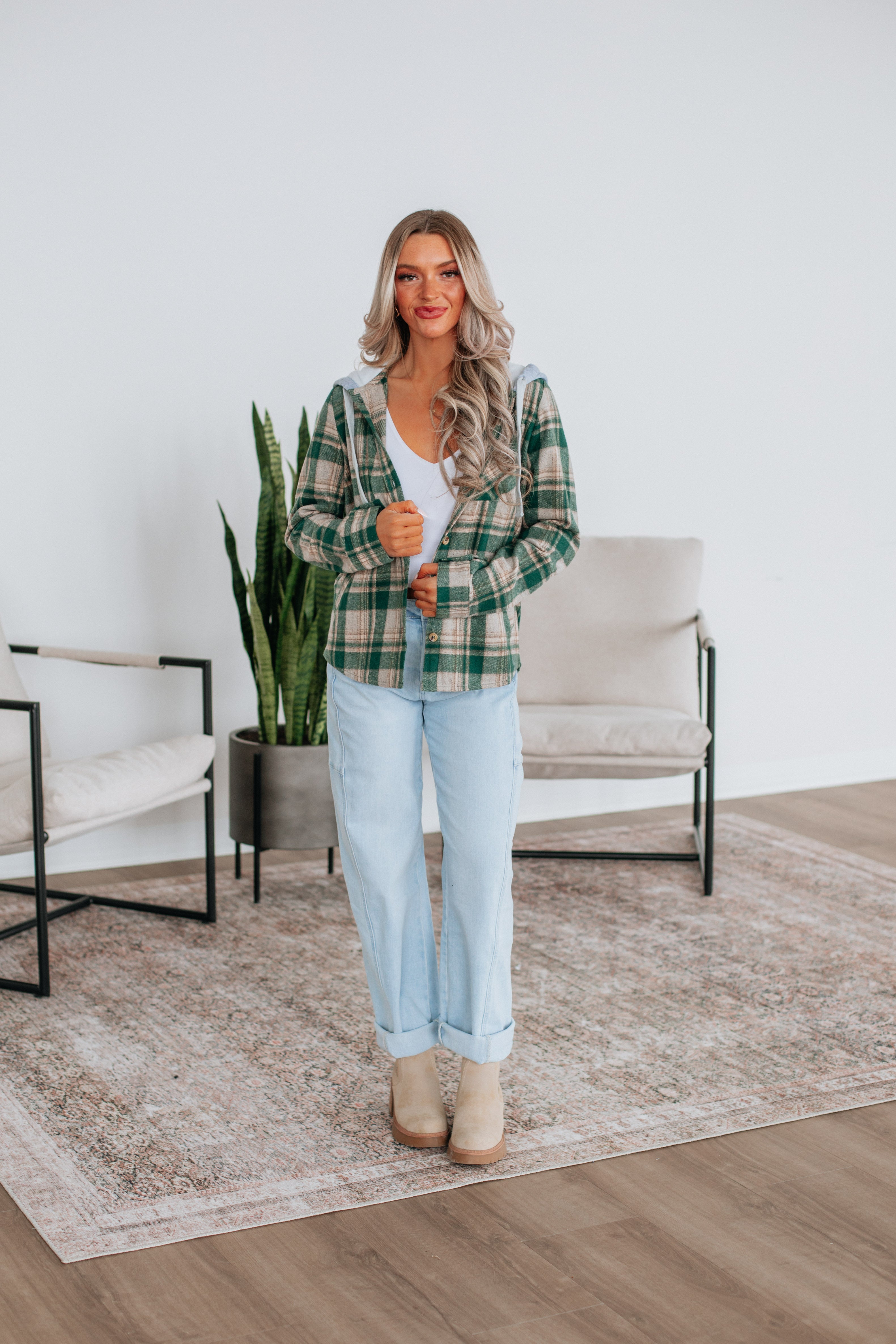 Jeremiah Flannel Shacket for Men - Soft Pine Mix Plaid Shirt Jacket - Cozy Outdoor & Casual Wear