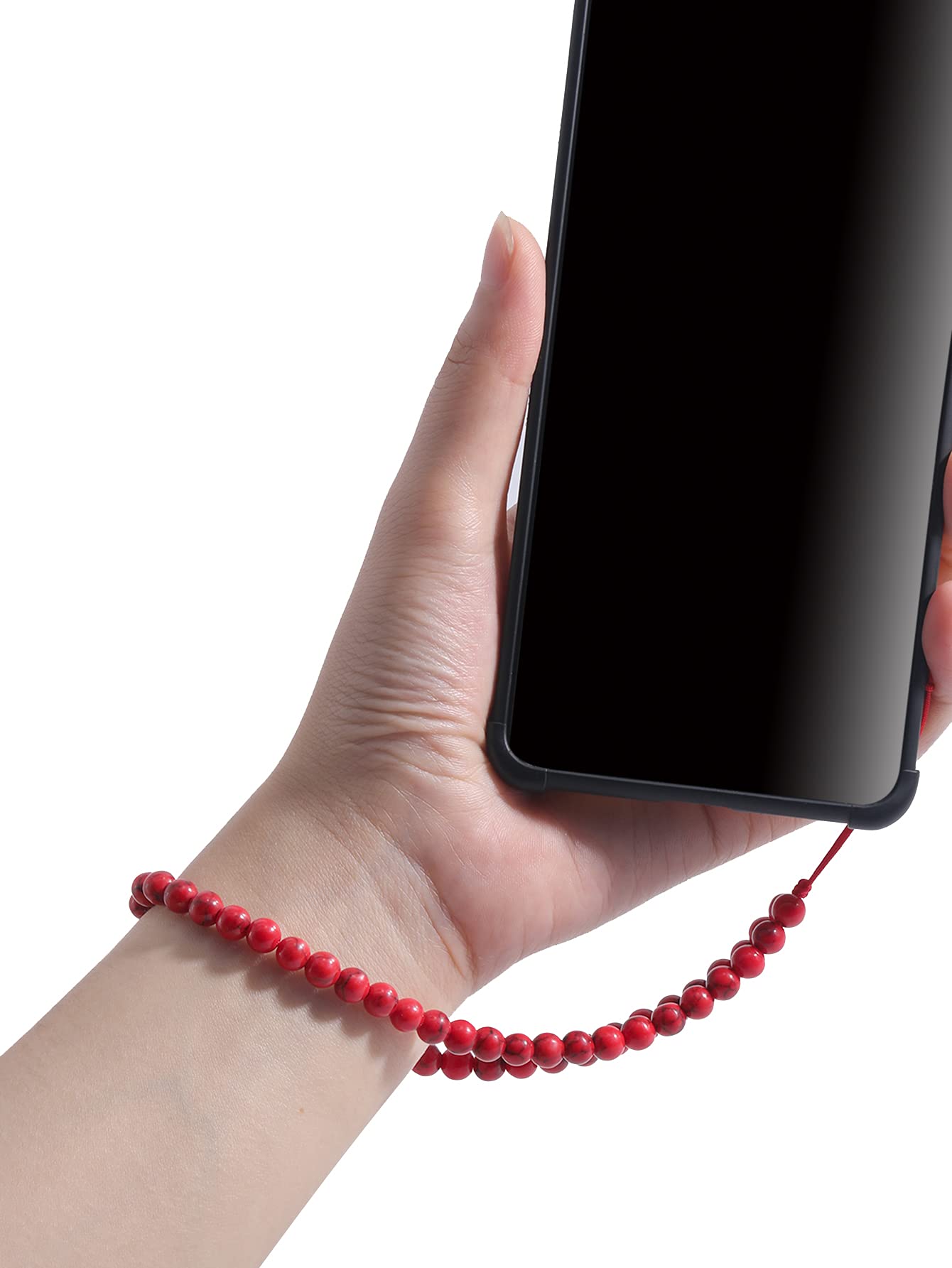 Handmade Natural Gemstone Phone Lanyard - Semi-Precious Beaded Wrist Strap & Phone Charm | Perfect for Smartphones, Keys, ID Badges & Gift Giving