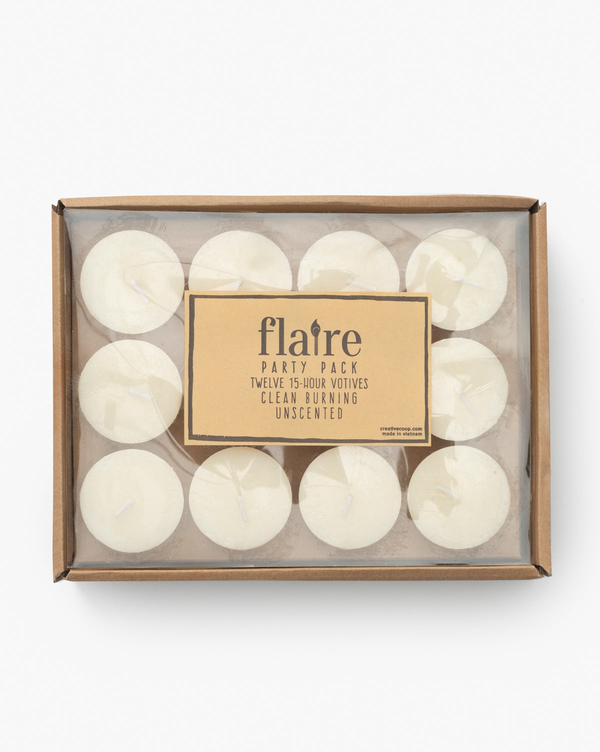 Unscented Votive Candles Set of 12 - White Wax Tea Lights for Weddings, Home Decor & Relaxation - 6 Hour Burn Time