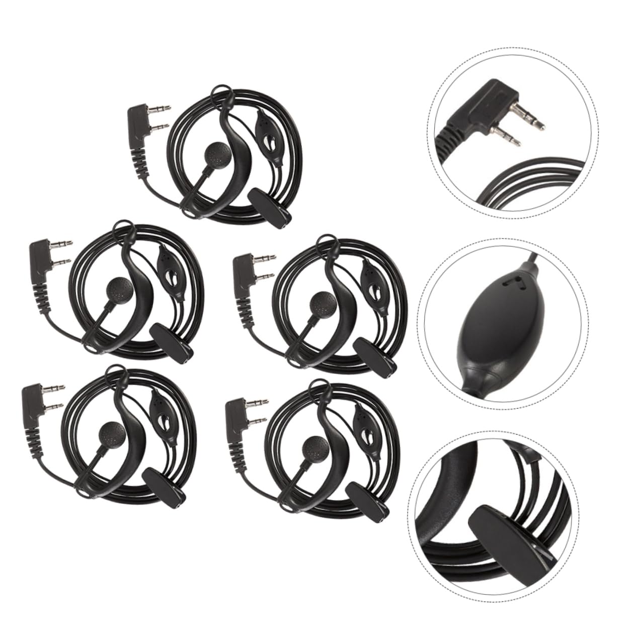 Hoement Pack Radio Earpiece Headset - Noise Cancelling Two-Way Communication Headset for Security, Construction & Event Staff - Ideal for Clear Hands-Free Communication in Loud Environments