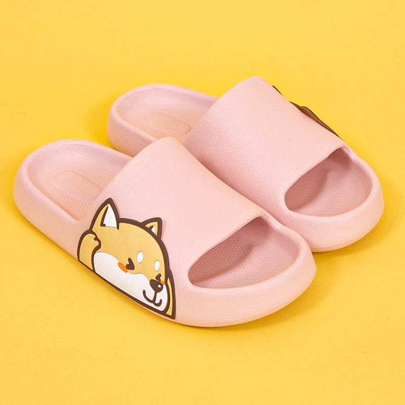 Cute Shiba Inu Dog House Slippers for Women & Men - Soft Plush Indoor Slides with Non-Slip Sole - Perfect for Home, Lounge, and Gift Giving