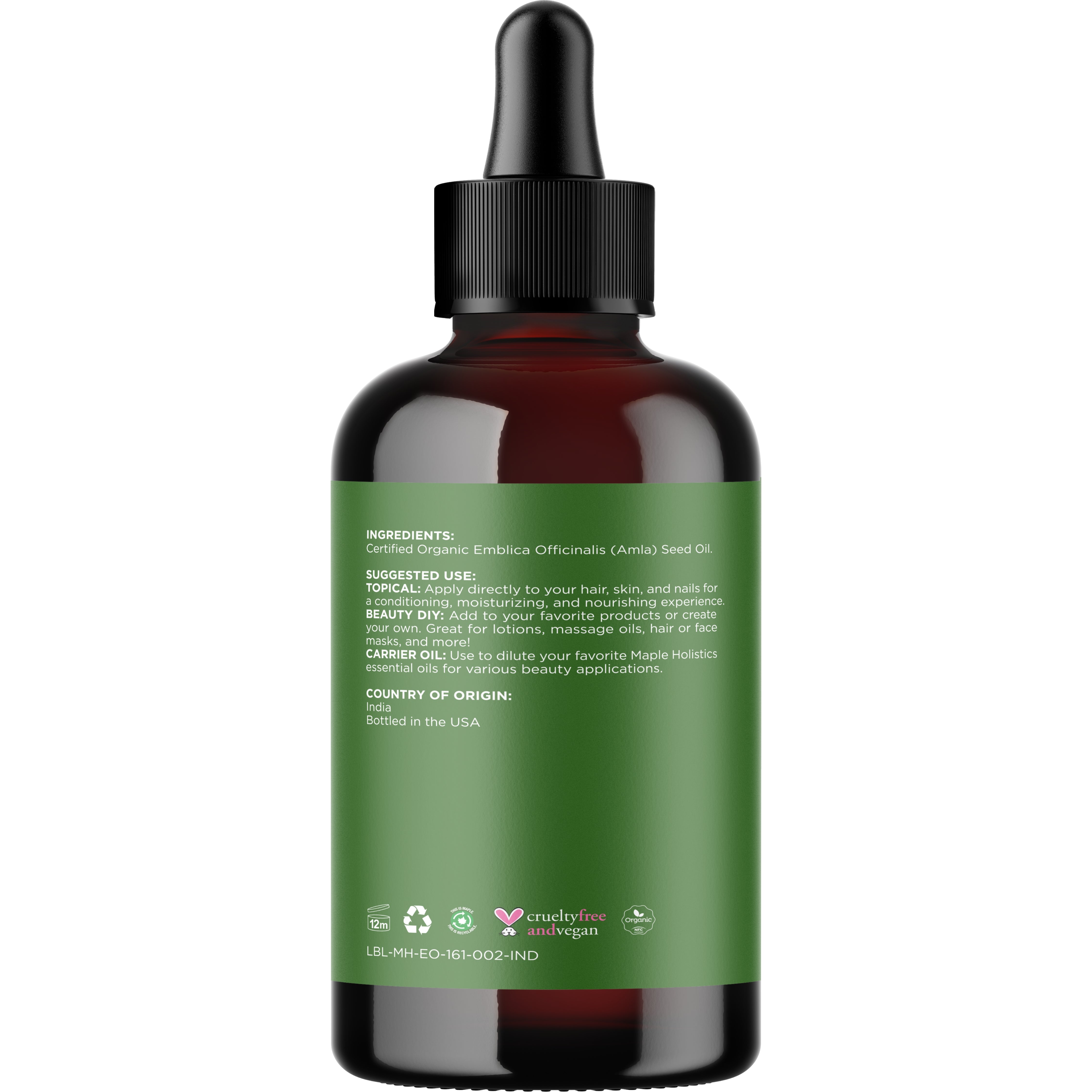 Organic Amla Oil for Hair Growth & Scalp Health - 100% Pure Cold Pressed Indian Gooseberry Oil - Natural Hair Care for Dry, Damaged Hair & Dandruff Treatment - Perfect for Daily Hair & Scalp Massage