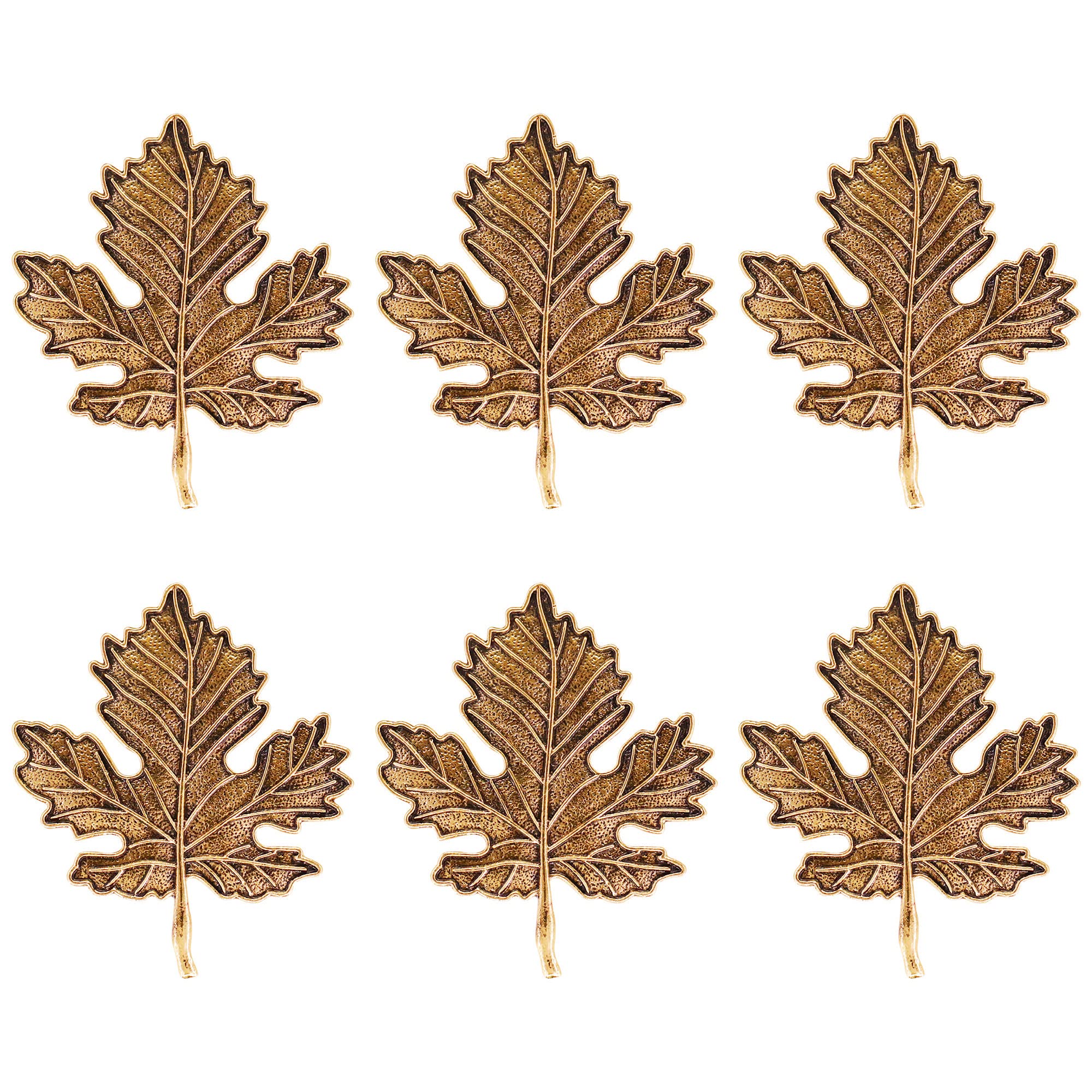 Vintage Gold Leaf Napkin Rings Set of 12 - Fall Thanksgiving Halloween Autumn Table Decor for Wedding, Birthday, Banquet & Holiday Dinner Parties - Elegant Table Accessories for Seasonal Home Decor