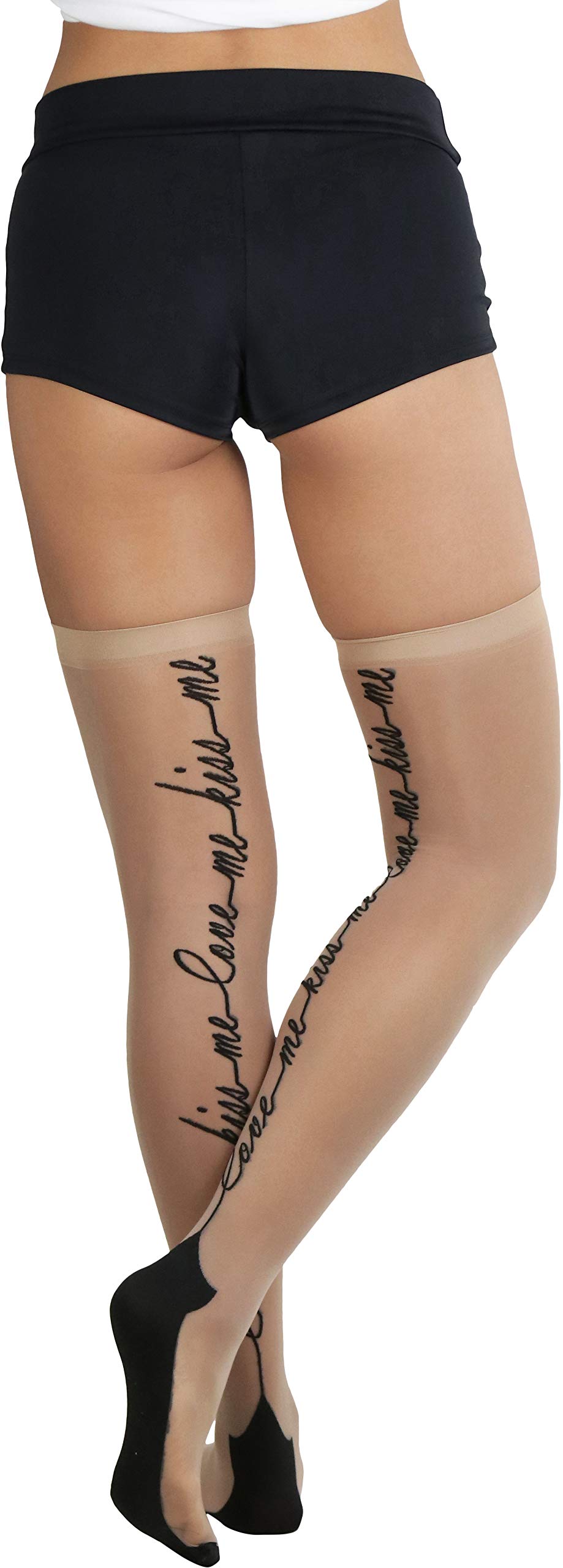 ToBeInStyle Nylon Two-Toned Cuban Heel Closed-Toe Stockings | Fashionable Hosiery for Women | Perfect for Office Wear, Evening Outfits & Special Occasions