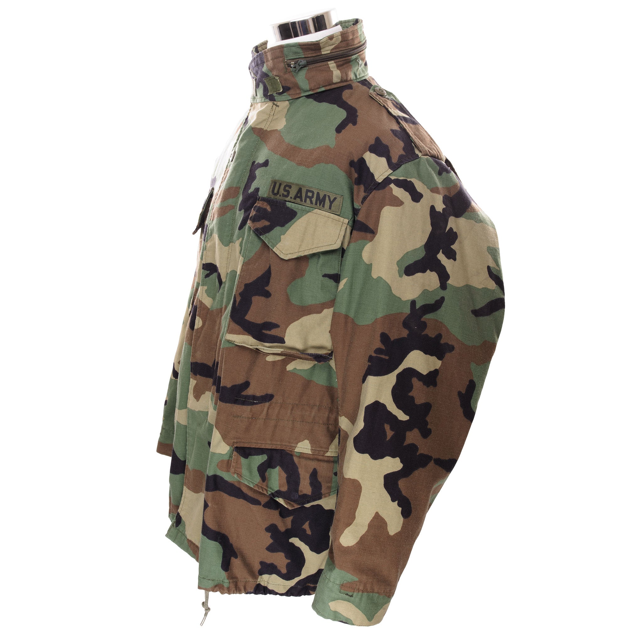 Vintage US Army M-1965 M65 Woodland Camo Field Jacket - 1996 Issue - XL Regular Size - Military Surplus Outerwear for Hunting, Hiking & Outdoor Adventures