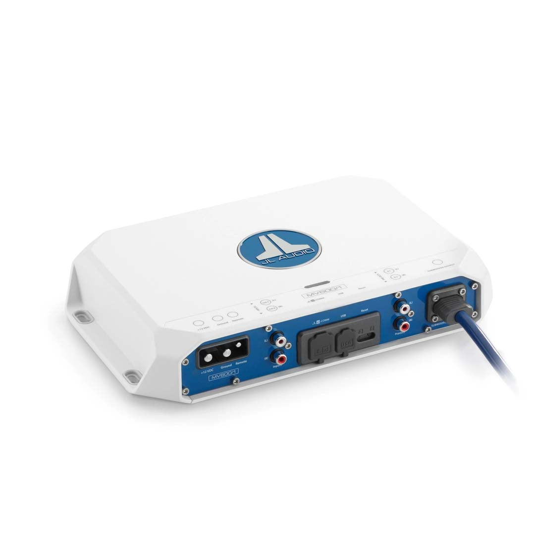 JL Audio MV600/1 MVi Series 600W Class D Monoblock Marine Subwoofer Amplifier - Perfect for Boats, Yachts & Marine Audio Systems