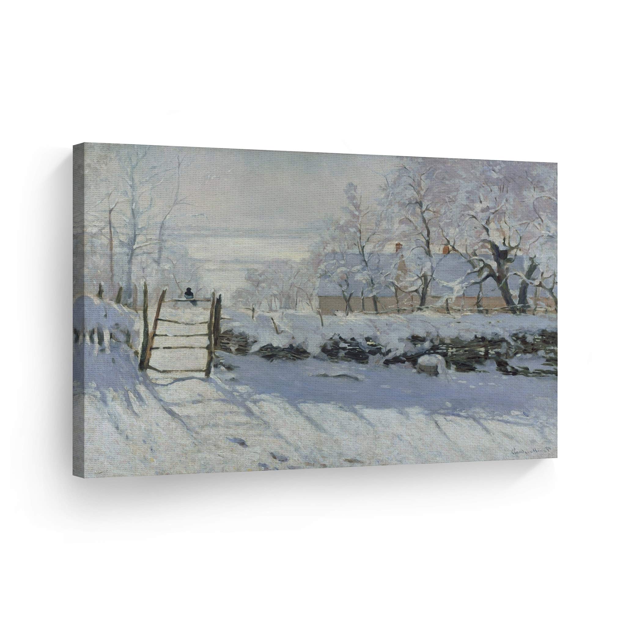 Claude Monet The Magpie Canvas Wall Art Print - Famous Oil Painting Reproduction, Modern Home Decor, Ready to Hang 30x40 - Perfect for Living Room, Bedroom & Office Decor | Made in USA