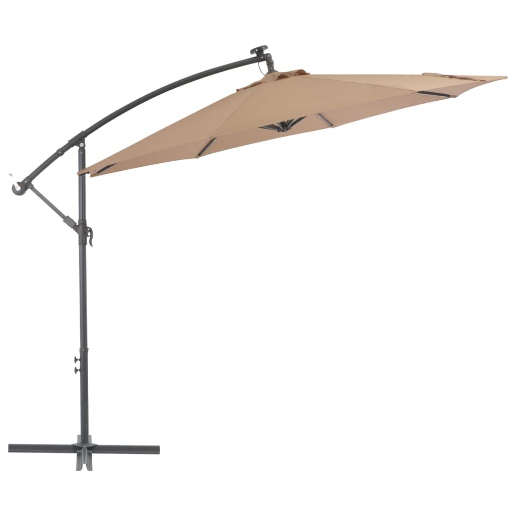Outdoor Cantilever Umbrella with LED Lights - 118.1