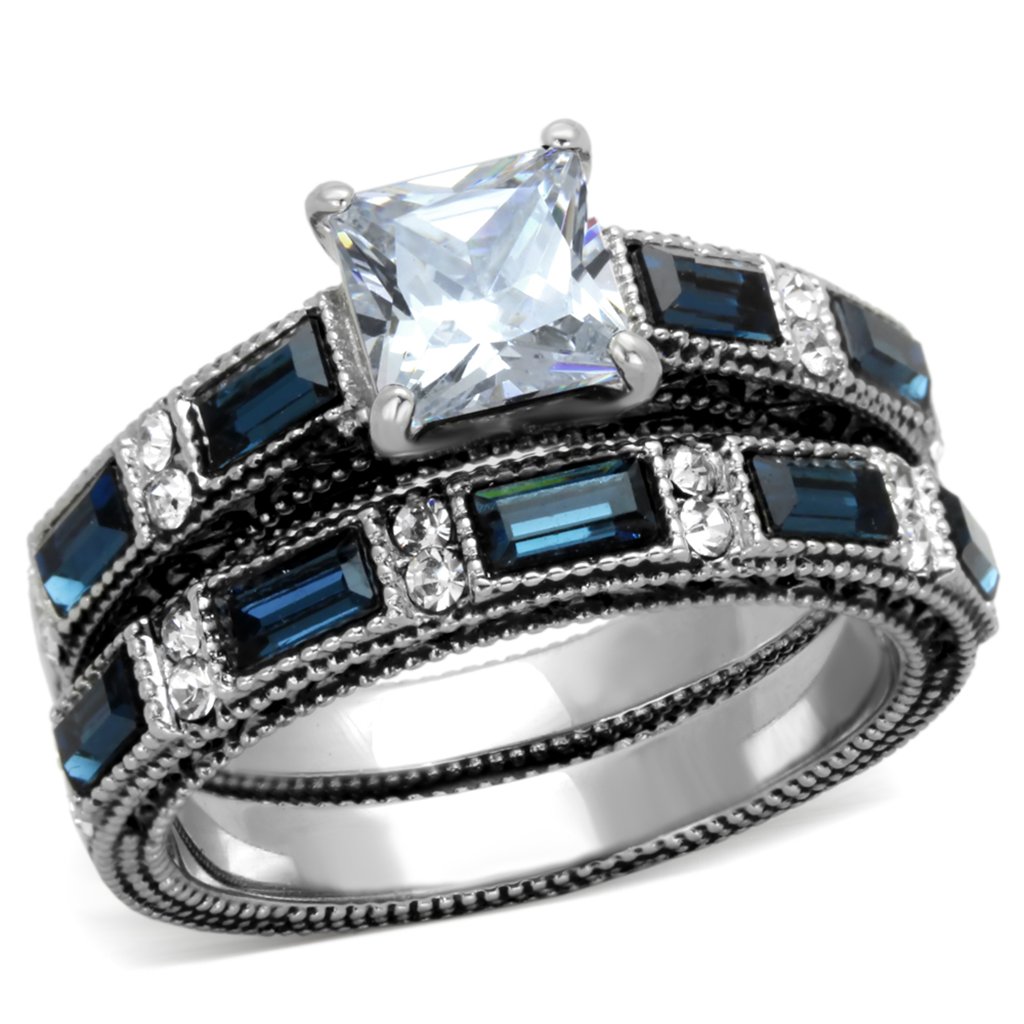 His & Her Stainless Steel Wedding Ring Set - Vintage & Modern for Couples