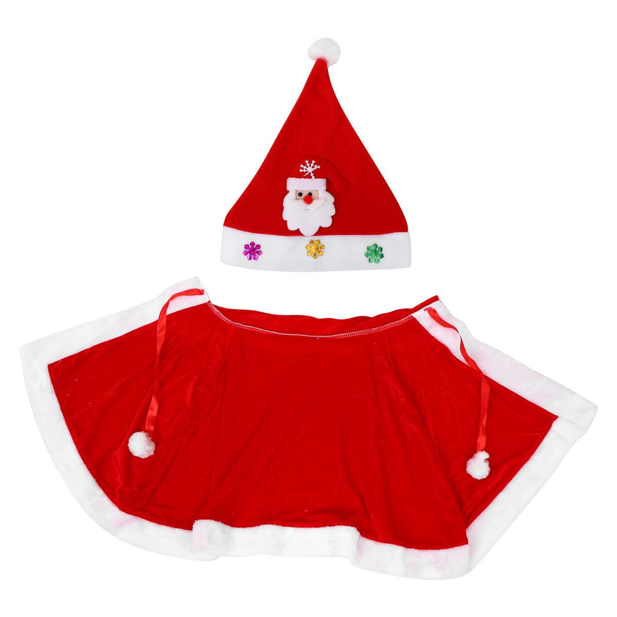 ABOOFAN Kids Christmas Santa Costume Set - Red Cloak, Hat & Belt for Holiday Cosplay, Party Favors & Festive Decor | Perfect for Christmas Parties, School Plays & Family Gatherings