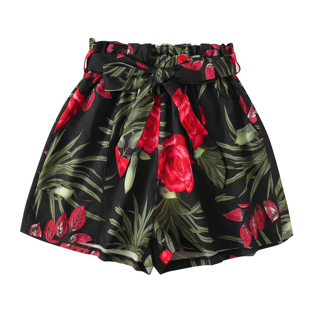Floral Print Women's Shorts with Pockets - Casual Beach & Sport Wear