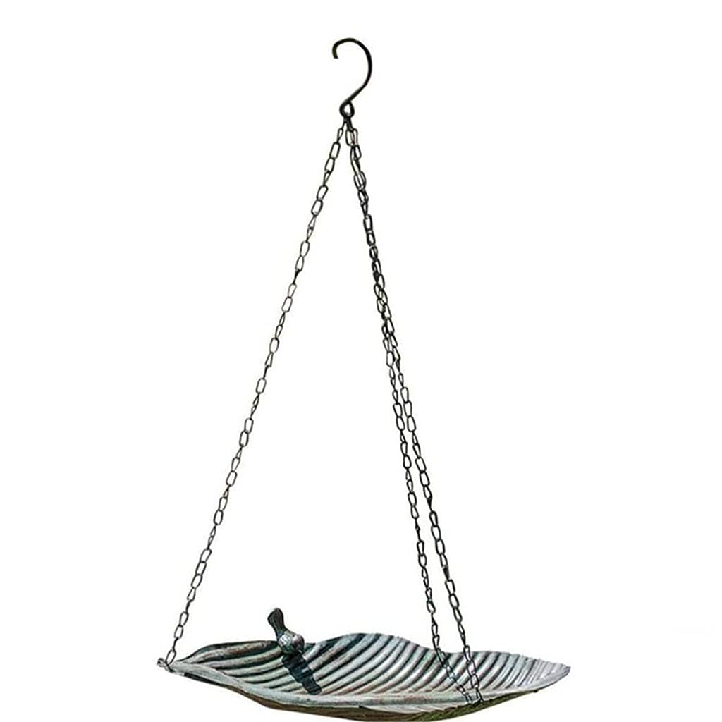 Creative Iron Metal Hummingbird Waterer & Bird Feeder - Leaf Shaped Hanging Tray for Garden Decoration - Attract Wild Birds to Your Backyard - Perfect for Outdoor Patio, Balcony & Garden Decor