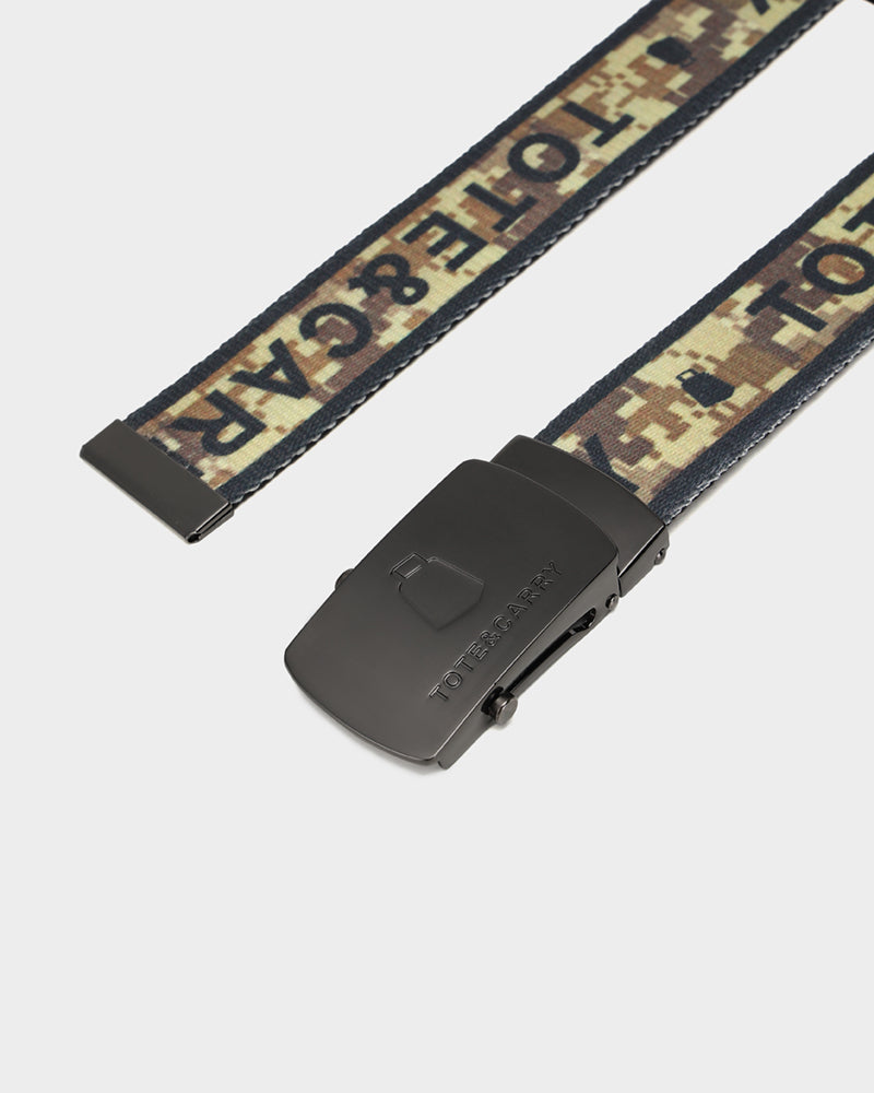 Digital Camouflage Belt in Tangerine Orange - Tactical Military Style Belt for Outdoor, Hunting & Hiking - Adjustable Durable Nylon Webbing Belt for Men