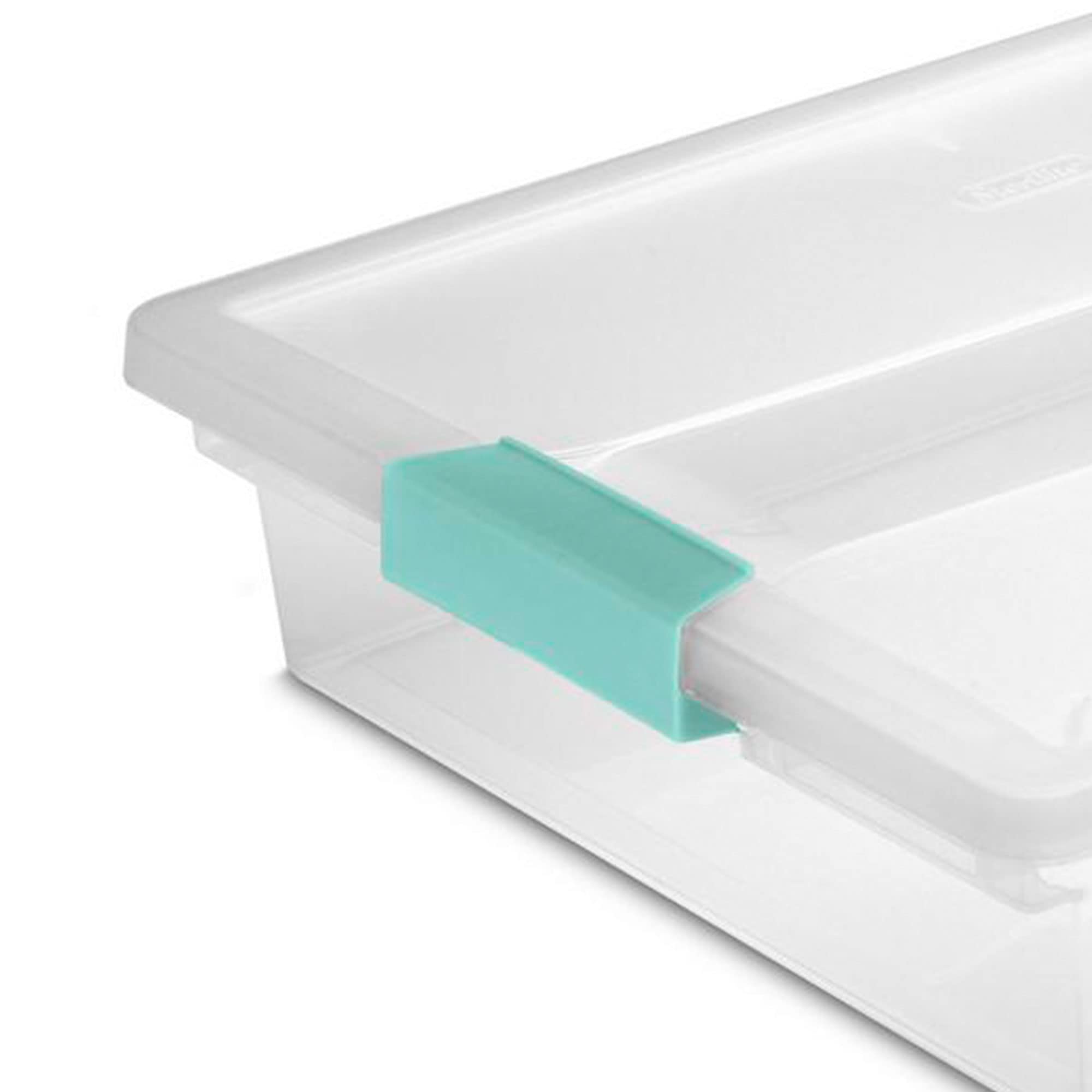 Sterilite 12-Pack Large & 6-Pack Small Plastic Storage Bins with Clip-On Lids - Organize Closet, Pantry, Office & Kids' Toys - Stackable Clear Containers for Home Organization