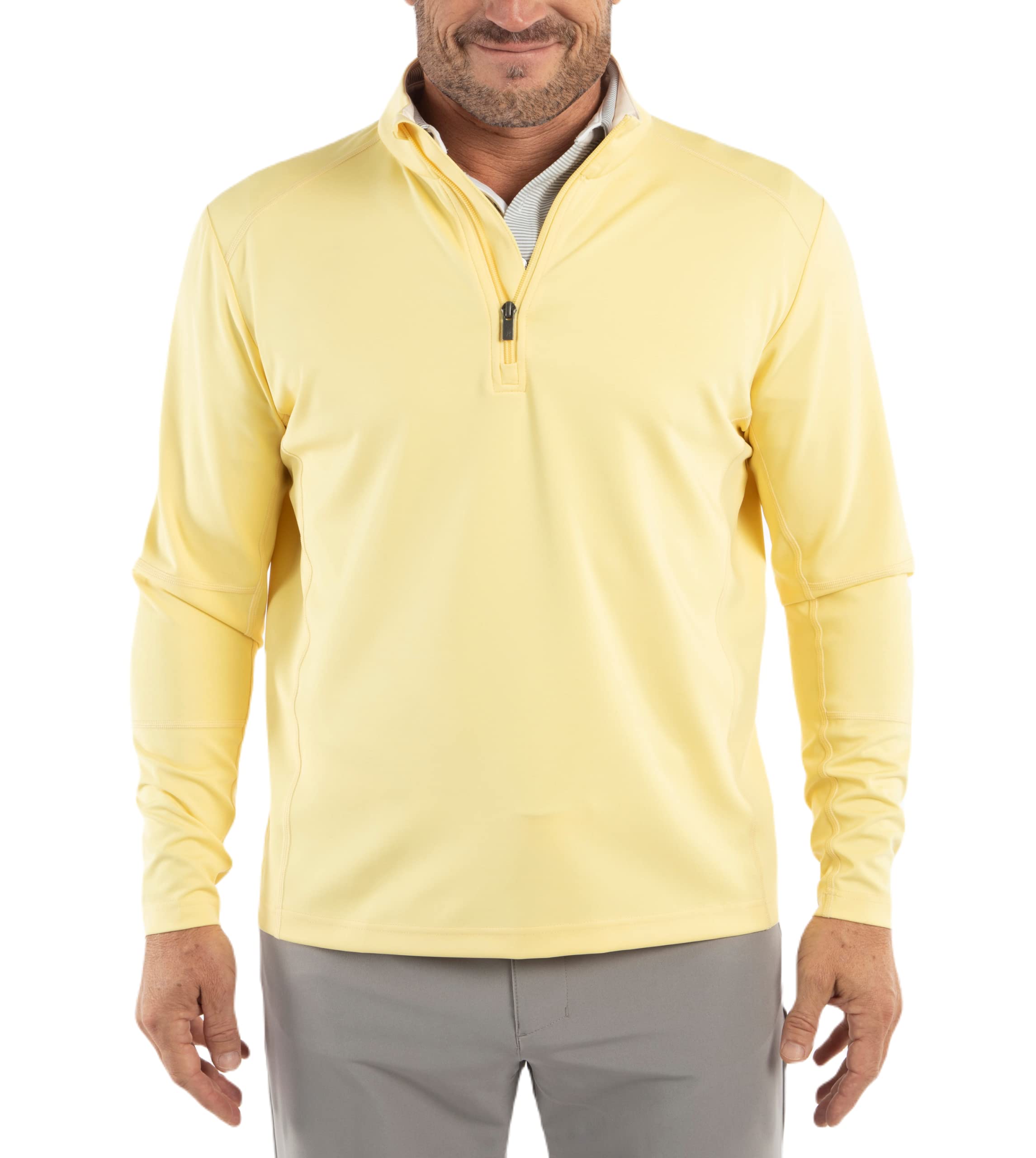 Bobby Jones Golf Pullover for Men - Performance Viking Quarter-Zip Long Sleeve Sweater with Polyester/Spandex Blend - Perfect for Golf Courses & Casual Wear