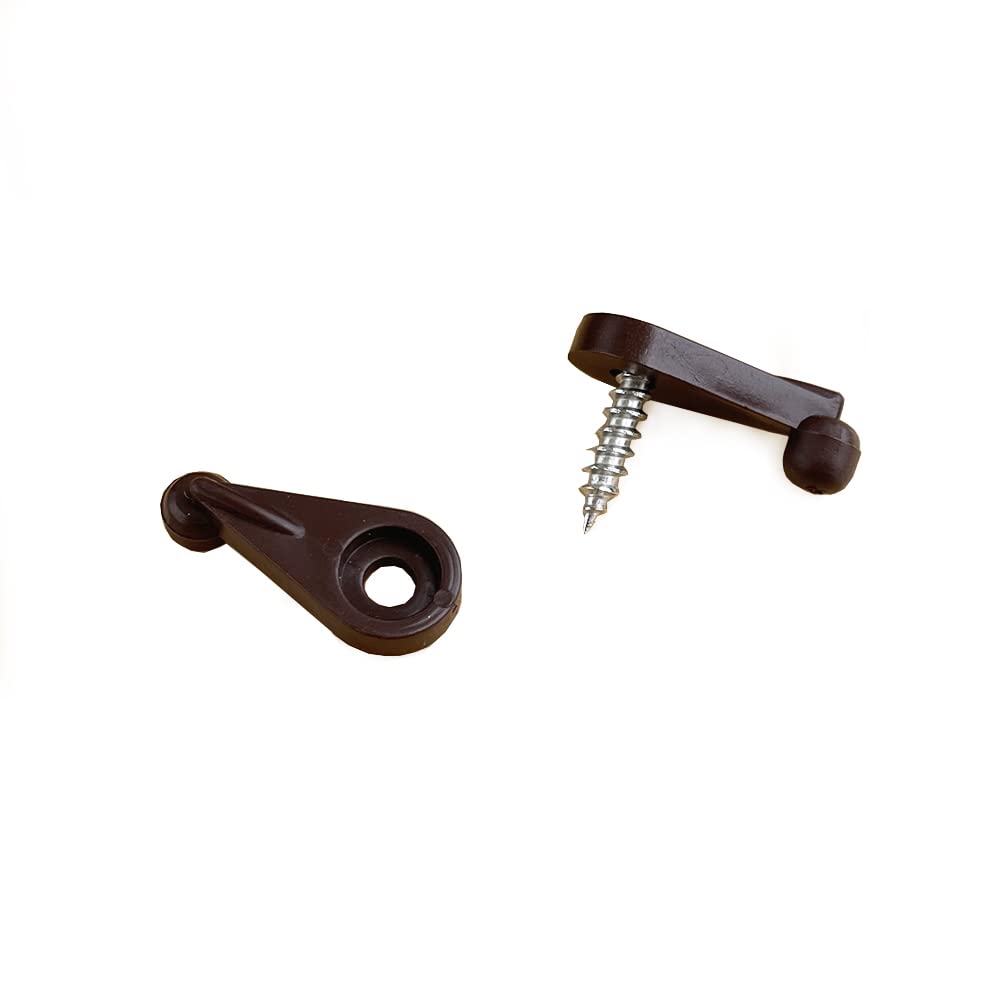 50 Sets Brown Glass Retainer Clips - 4mm Offset Cabinet Door Glass Fasteners with Screws for Secure Glass Panel Installation in Cabinets, Shelves & Furniture