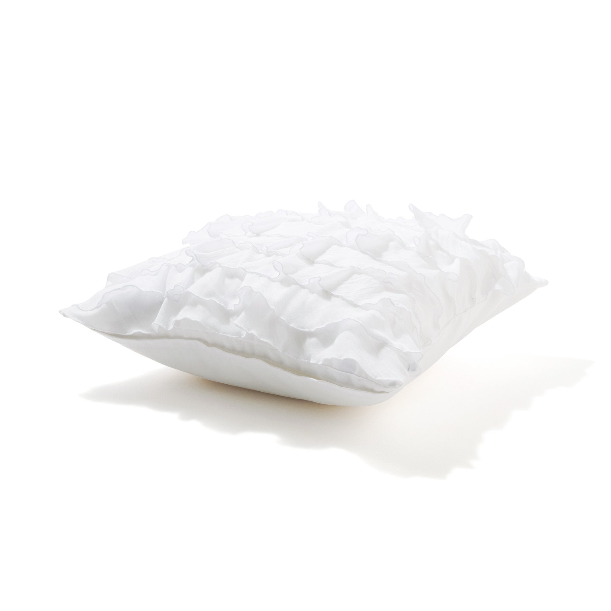 Elegant White Frill Cushion Cover 45x45cm - Soft & Stylish Home Decor for Living Room, Bedroom, and Sofa