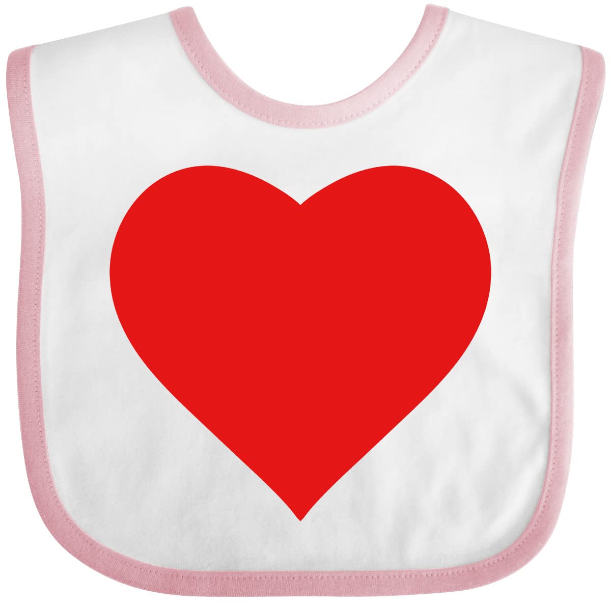Inktastic Red Heart Baby Bib - Soft Cotton Drool Bib for Infants & Toddlers - Perfect for Feeding, Teething, and Everyday Use