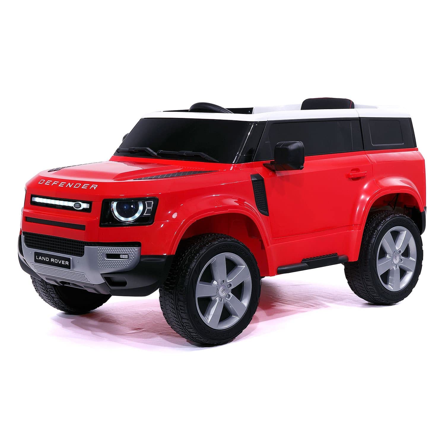 Modern Kids Land Rover Defender 12V Electric Ride-On Car with Parental Remote Control, MP3/USB Music Player, Leather Seat & LED Lights - Red Off-Road Adventure Vehicle for Boys & Girls (Ages 3-8) | Perfect for Outdoor Play, Birthday Gifts & Backyard Driving Fun