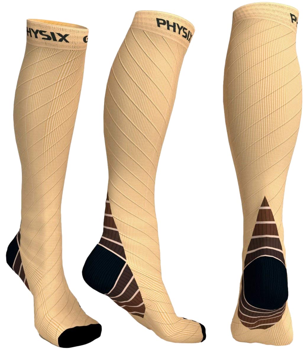 Physix Gear 20-30 mmHg Graduated Compression Socks for Women & Men - Medical Support Stockings for Travel, Running, Pregnancy, Varicose Veins & Swelling Relief - Perfect for Nurses, Athletes & Frequent Flyers