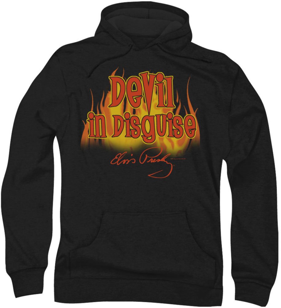Elvis Presley Men's Devil in Disguise Hoodie - Vintage Rock Band Sweatshirt for Fans & Collectors | Perfect for Concerts, Halloween & Retro Fashion