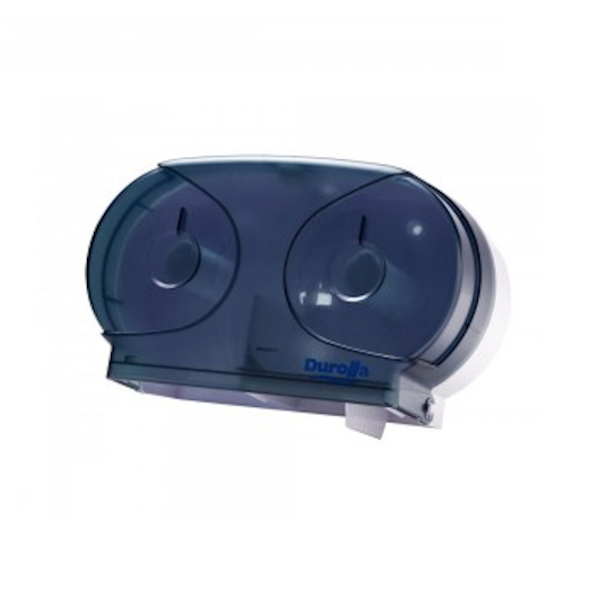 Caprice Mini Jumbo Twin Toilet Roll Dispenser - ABS Plastic Bathroom Tissue Holder - Space Saving Solution for Small Bathrooms & Powder Rooms