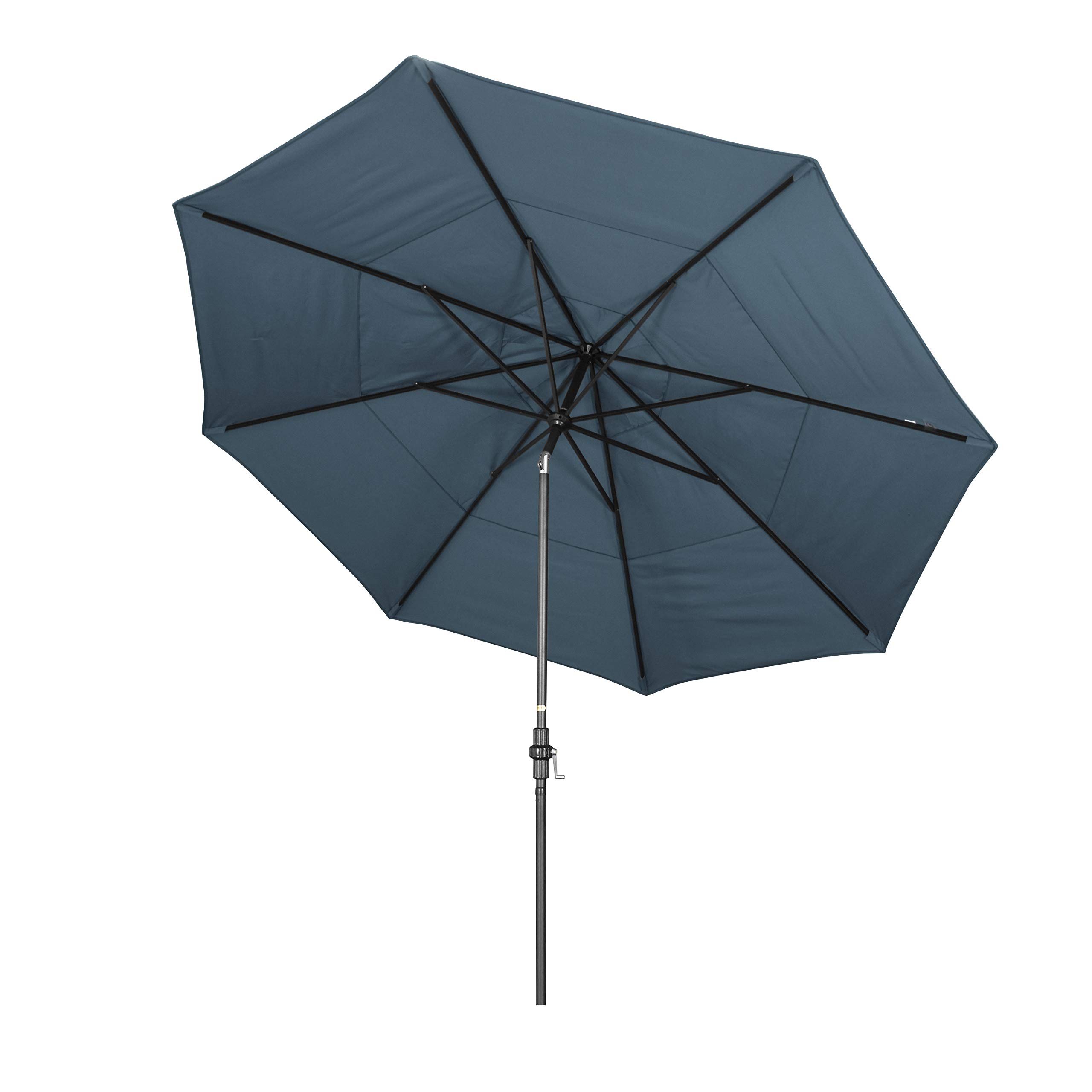 11' Round Aluminum Market Umbrella with Crank & Tilt - Pacifica Sapphire for Patio & Outdoor Dining