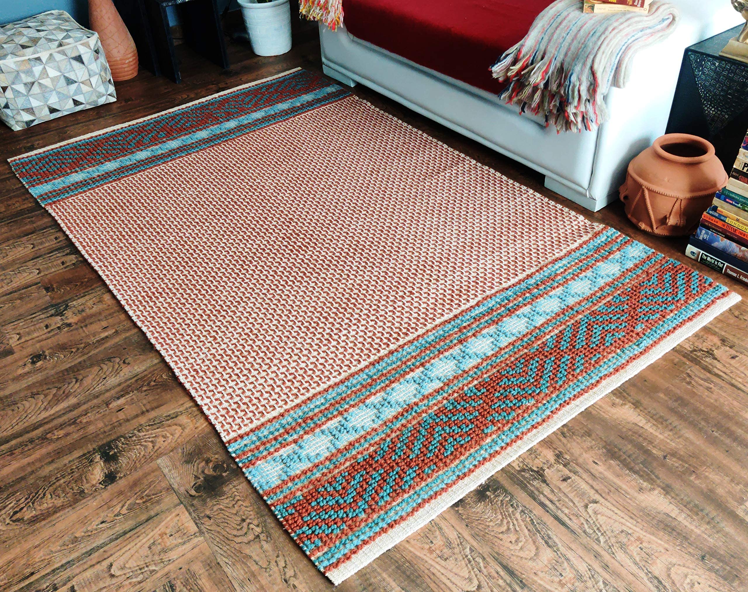 Loominaire Handmade Terra Wool & Jute Natural Fiber Rug - Easy Maintenance 5' x 8' Area Carpet for Living Room, Bedroom & Family Room | Eco-Friendly Floor Decor for Cozy Home Interiors