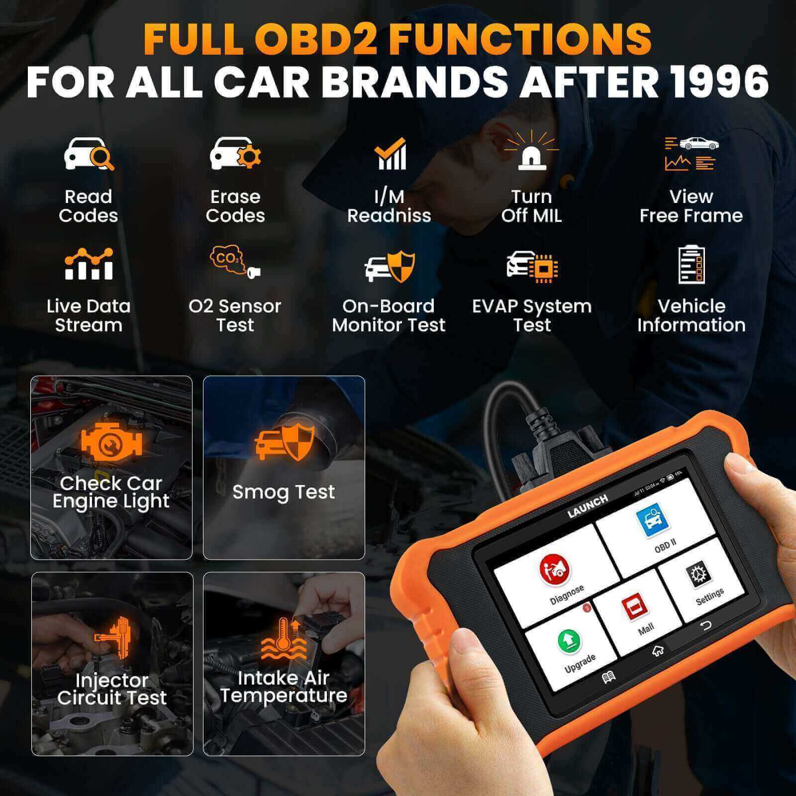 LAUNCH X431 Creader Elite 2.0 Bi-Directional OBD2 Scanner for Toyota & Lexus - Full System Diagnostic Tool for Engine, ABS, SRS - Perfect for Mechanics & DIY Car Repairs