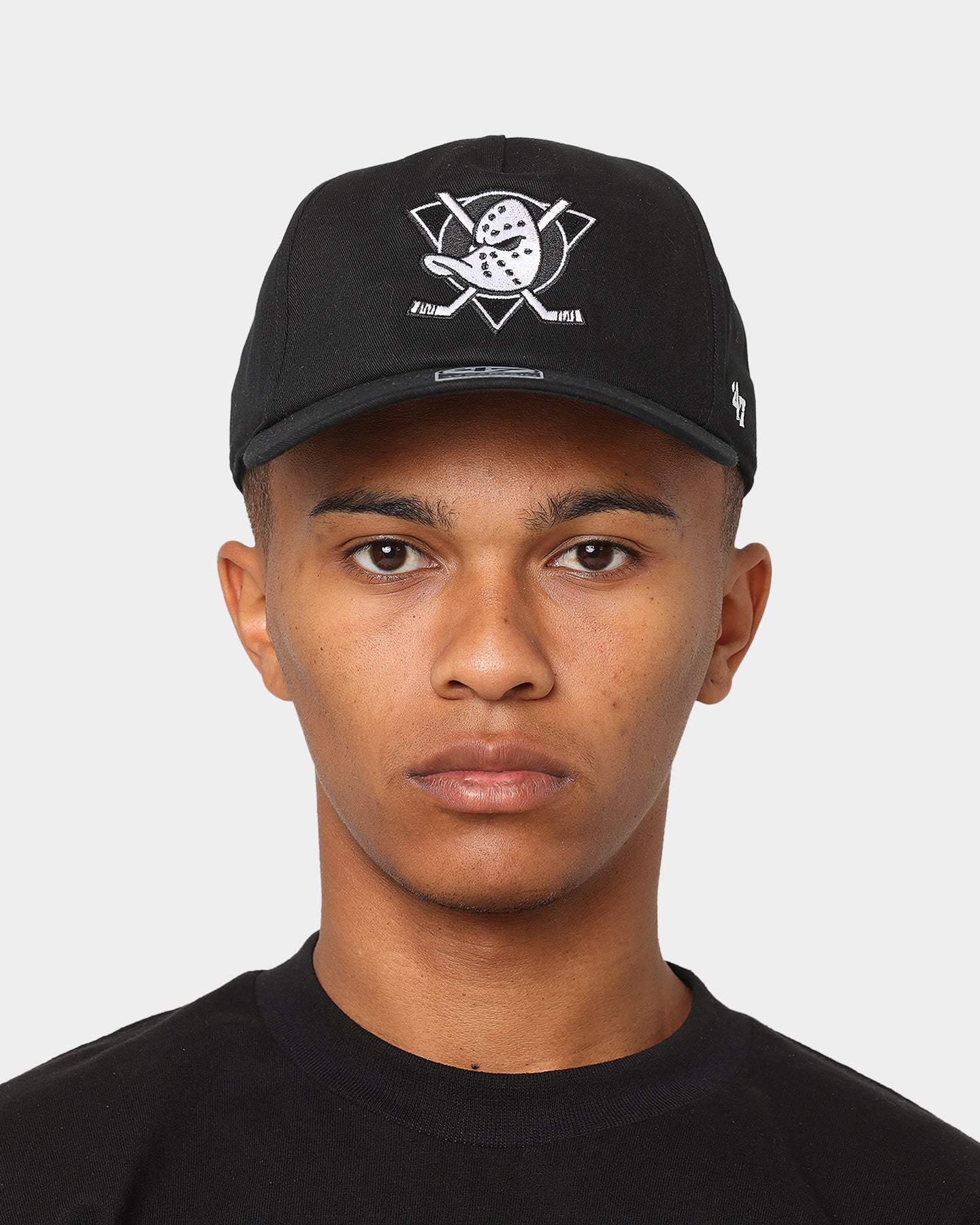 47 Brand Anaheim Ducks Nantasket Snapback Hat - Black/White Adjustable Baseball Cap for Men & Women - Perfect for Hockey Games, Streetwear & Casual Outfits