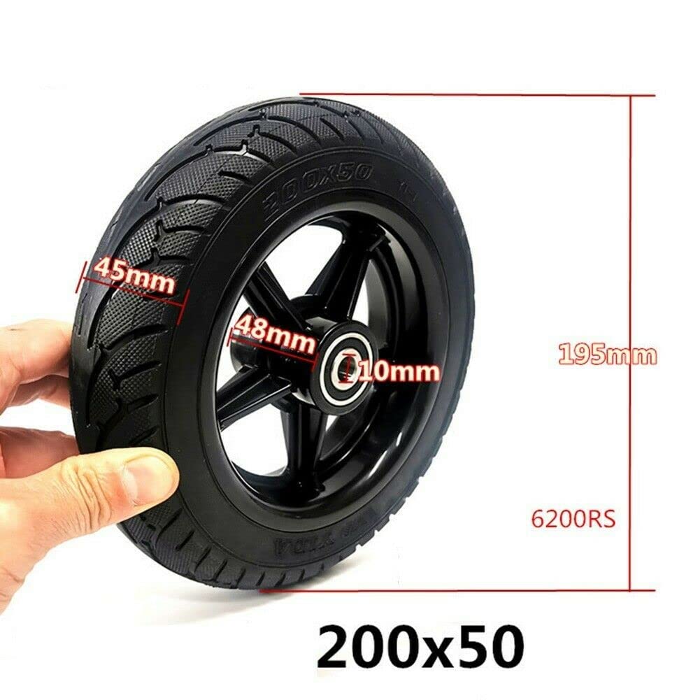 8 Inch Electric Scooter Front Wheel Solid Tire 200x50 with Wheel Hub - Perfect for Commuting, Campus Travel & Urban Mobility
