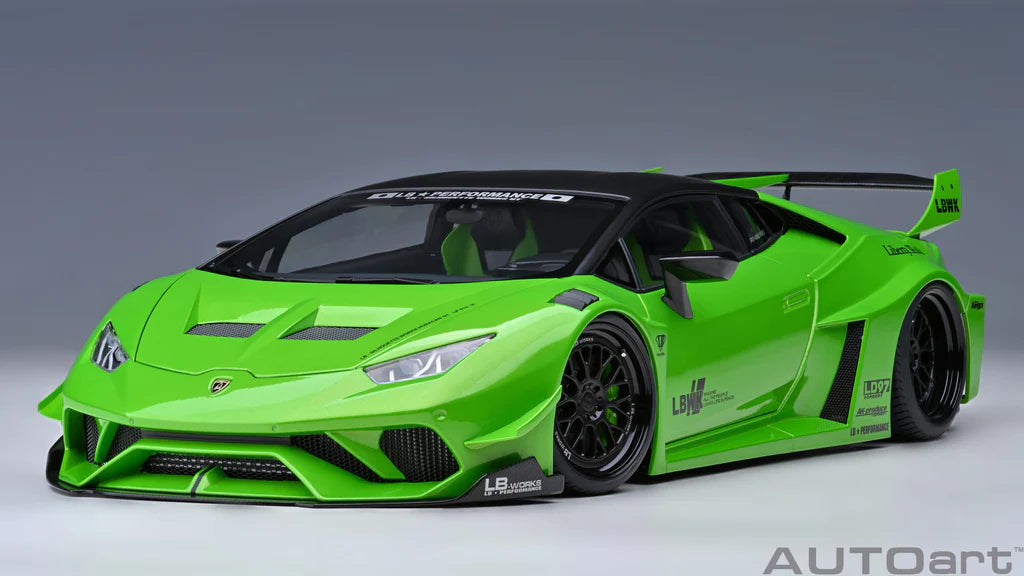 AUTOart 1:18 Scale Lamborghini Huracan GT LBWK Silhouette Works Diecast Model Car - Pearl Green Finish | Collectible Display Piece for Car Enthusiasts & Home/Office Decoration