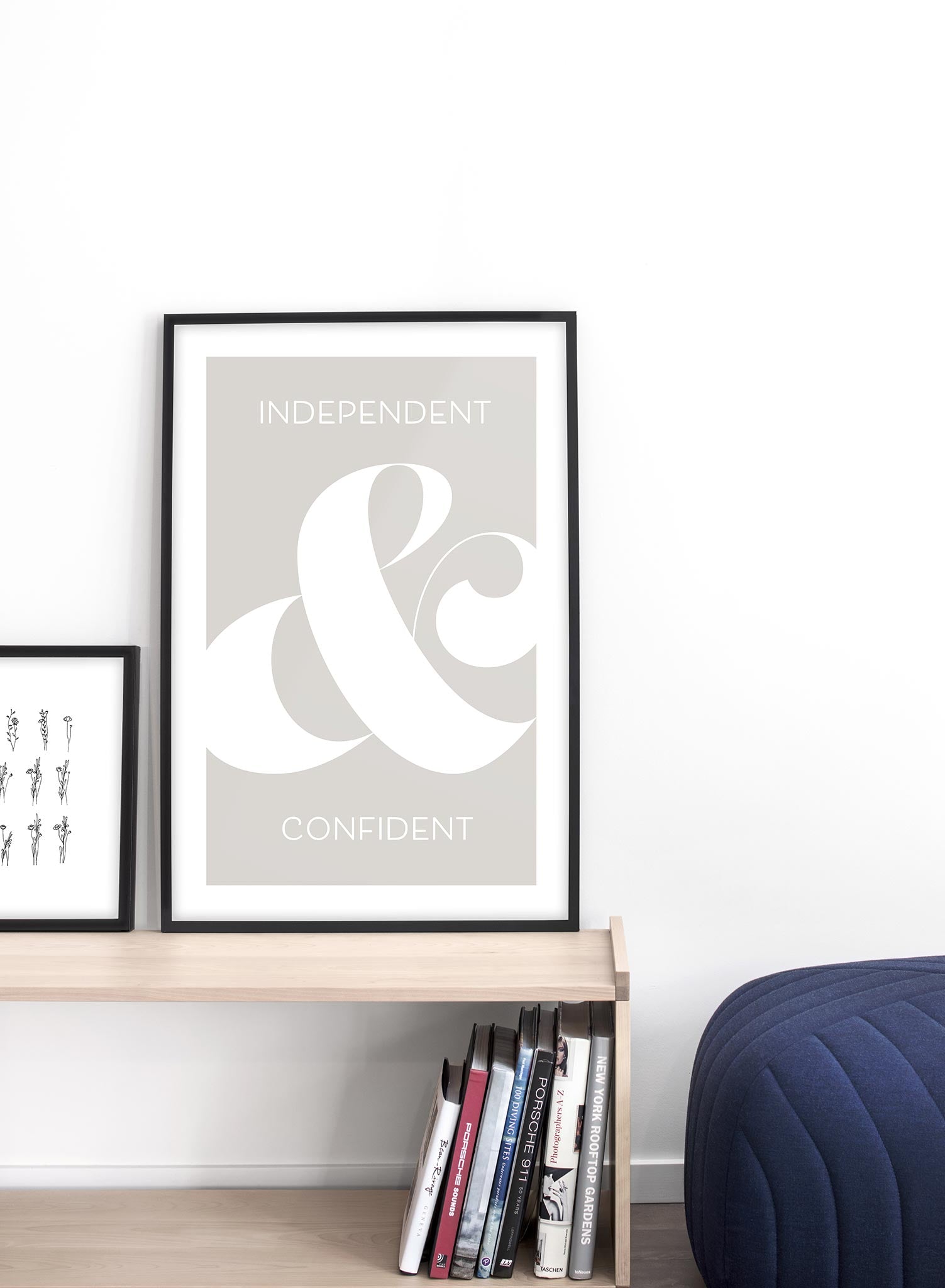 Independent & Confident Motivational Wall Art Poster - Inspirational Home & Office Decor for Women Empowerment