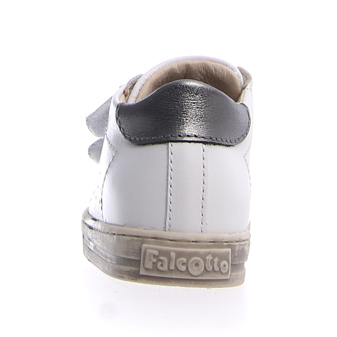 Falcotto Venus VL Star Sneakers for Boys & Girls - White/Inox - Comfortable Kids' Shoes for School, Play & Everyday Wear