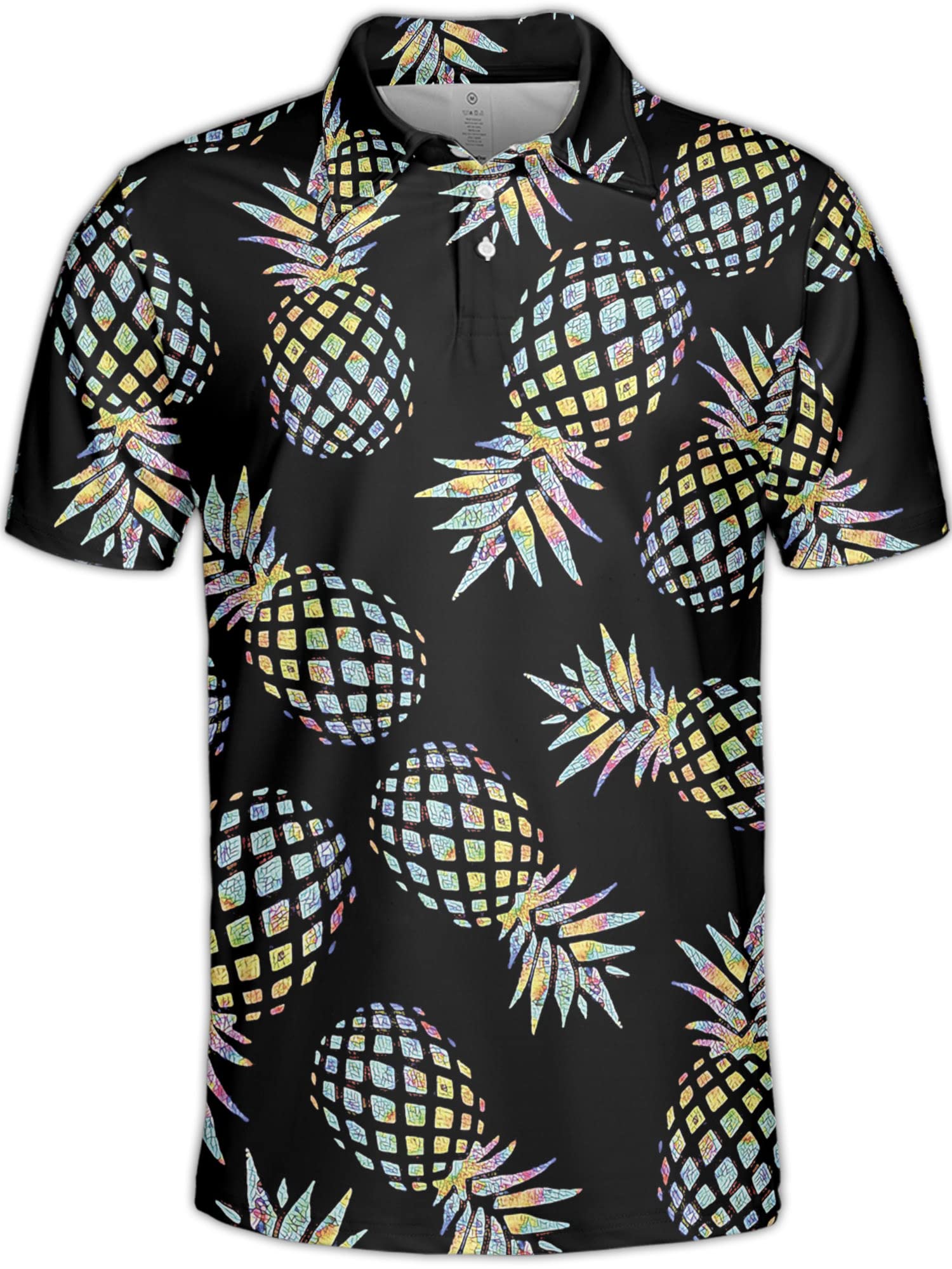 Golflexer Hawaiian Golf Shirts for Men - Tropical Floral Print Breathable Polo Shirts - Funny Golf Attire for Summer - Perfect for Golf Courses, Beach Vacations & Tropical Parties