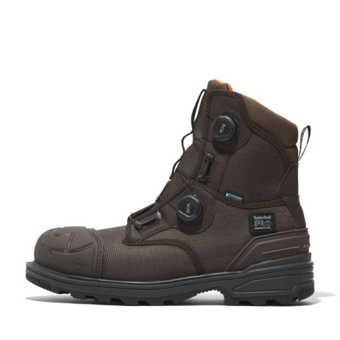 Timberland PRO Magnitude BOA® Men's 8 Waterproof Composite Toe Work Boots - Slip Resistant & Electrical Hazard Safety Shoes for Construction, Hiking & Outdoor Work (Brown, TB0A66MKELE)
